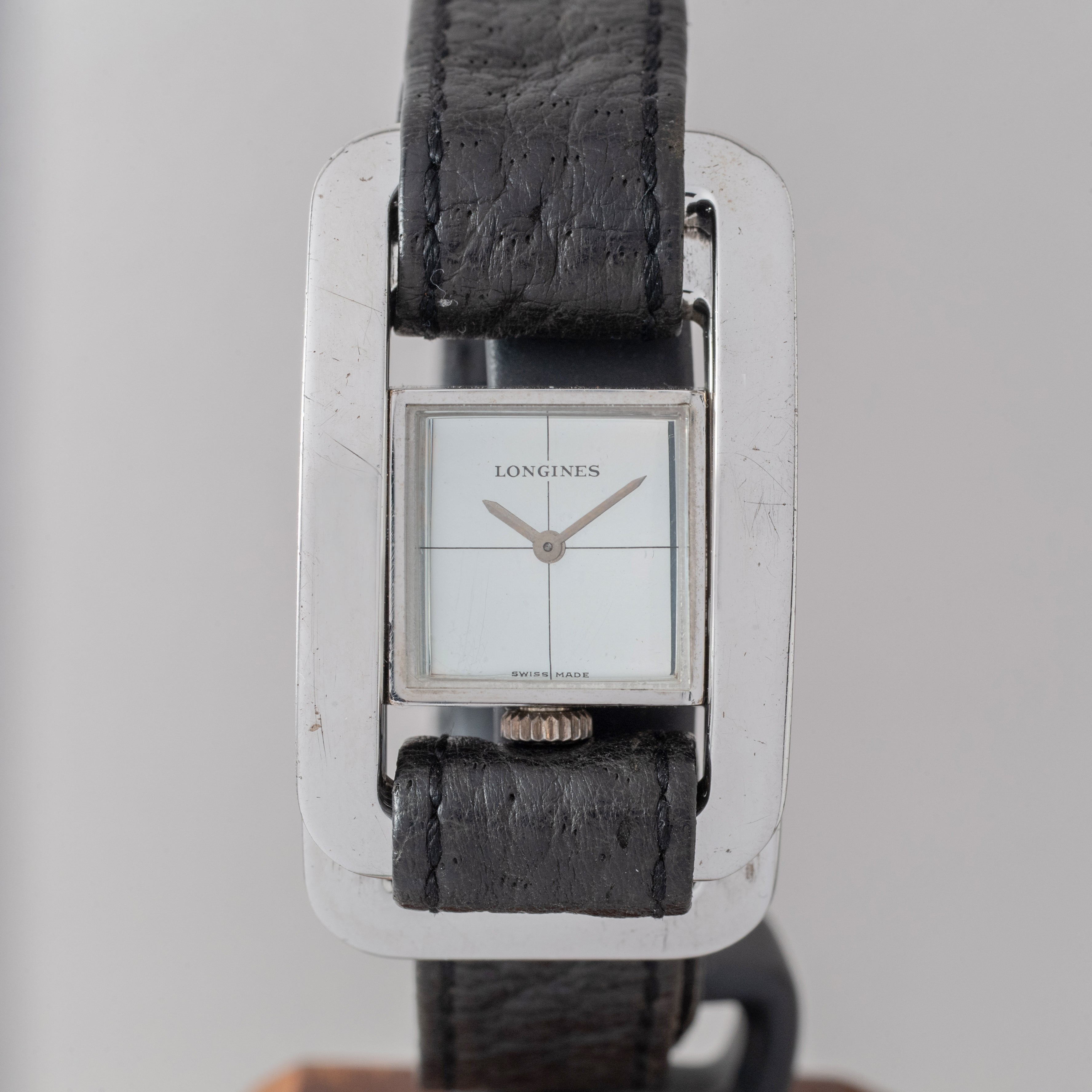 ロンジン バックルウォッチ 銀無垢 手巻き 1970年代製 セルジュマンゾンデザイン