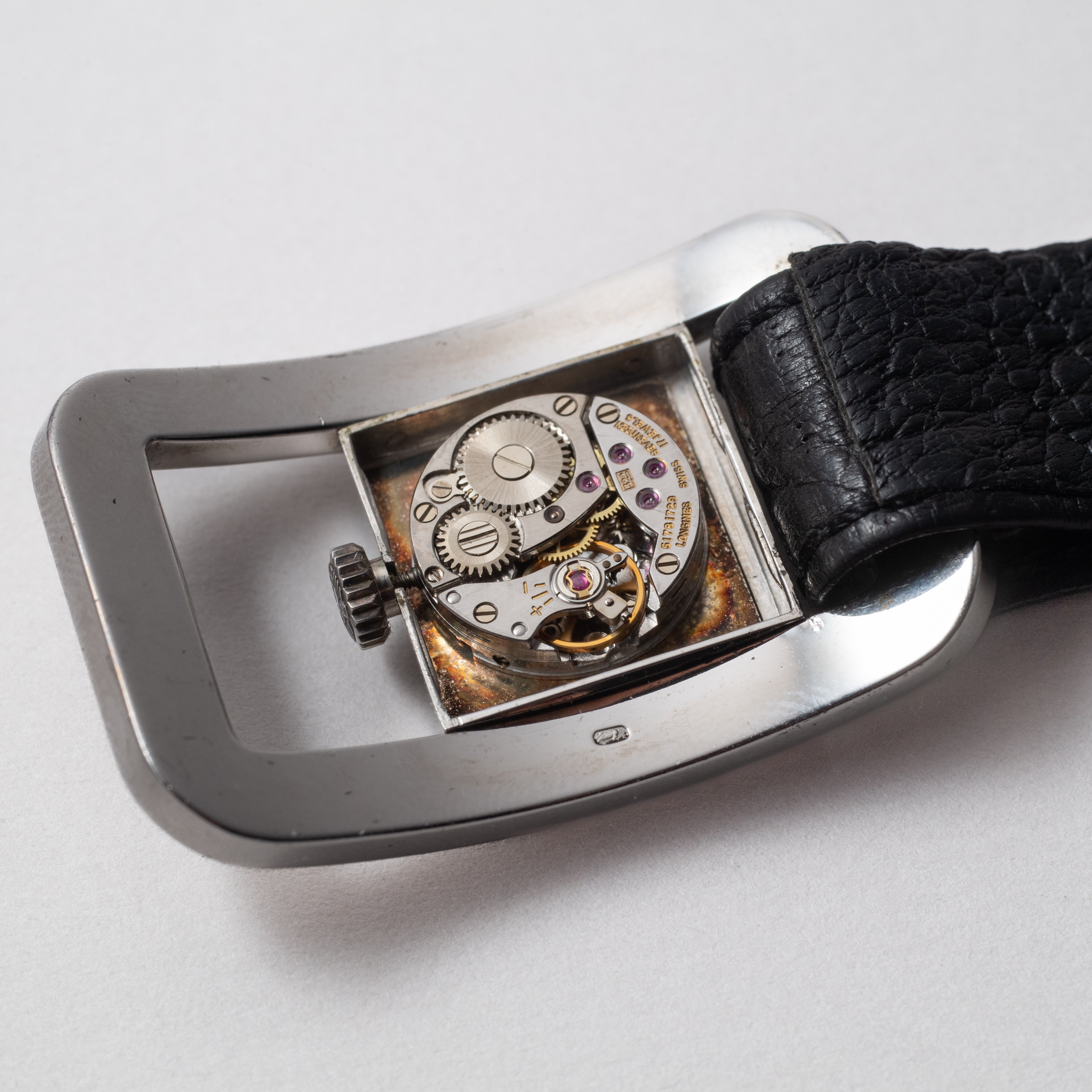 ロンジン バックルウォッチ 銀無垢 手巻き 1970年代製 セルジュマンゾンデザイン