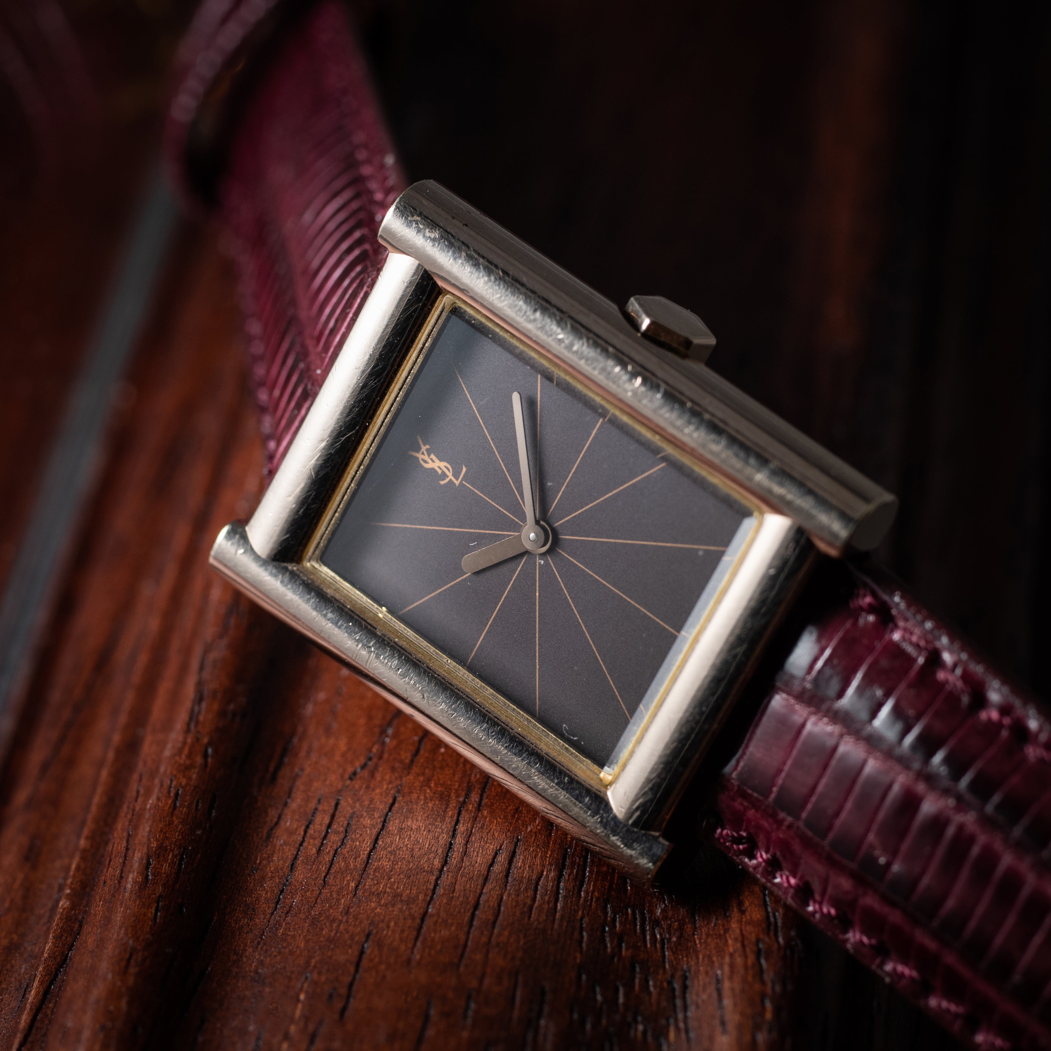 イヴサンローラン レクタンギュラー ステンレスケース 1970年代製