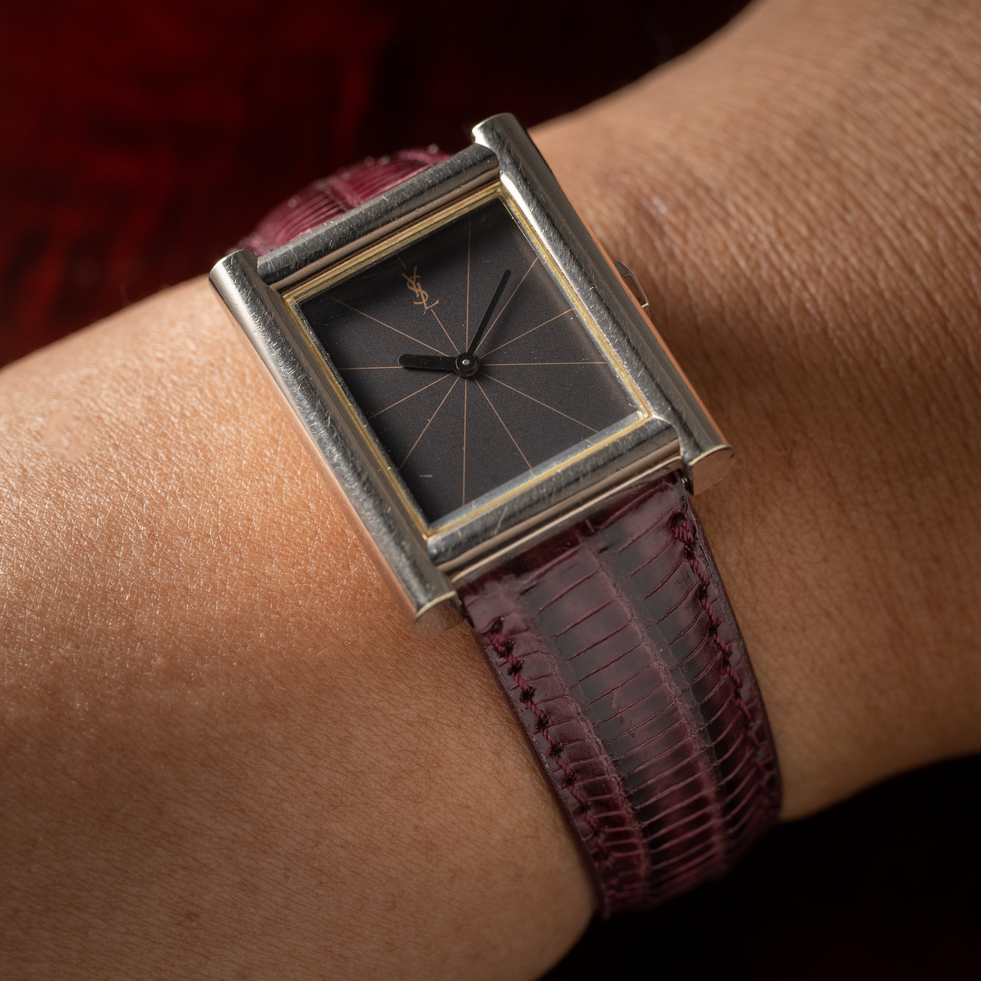 イヴサンローラン レクタンギュラー ステンレスケース 1970年代製