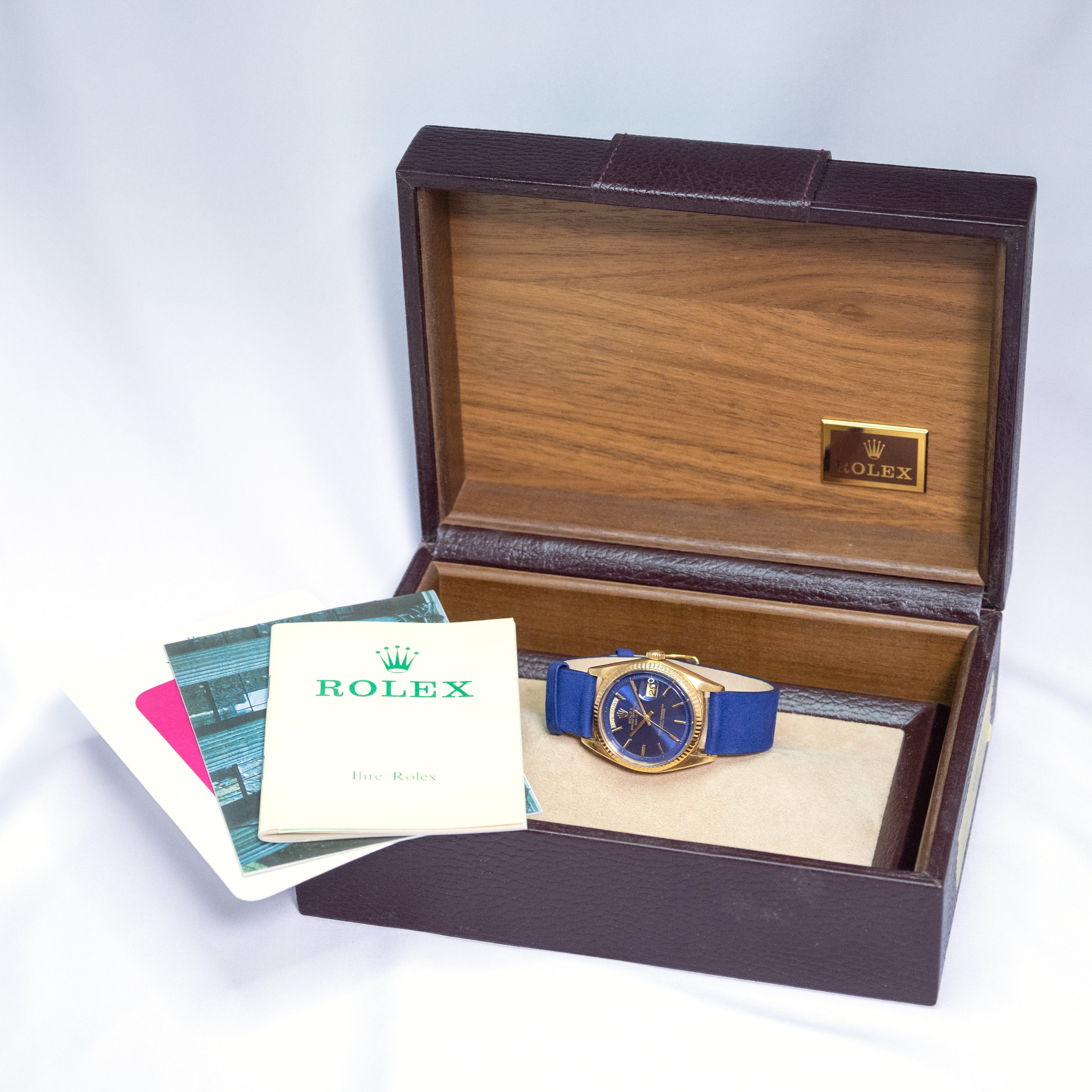 ロレックス デイデイト Ref.1803 18KYG 1970年代 箱、冊子付 ブルーダイヤル