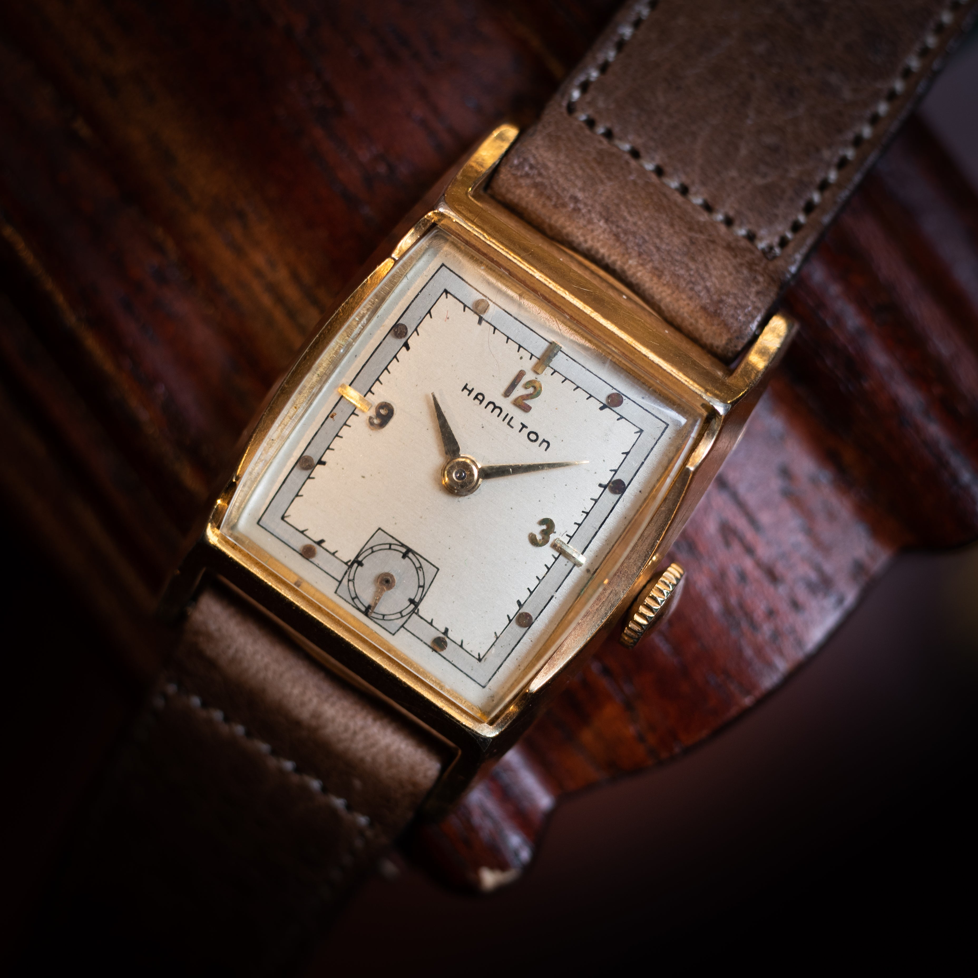 ハミルトン レクタンギュラー 角金 手巻き 1940年代