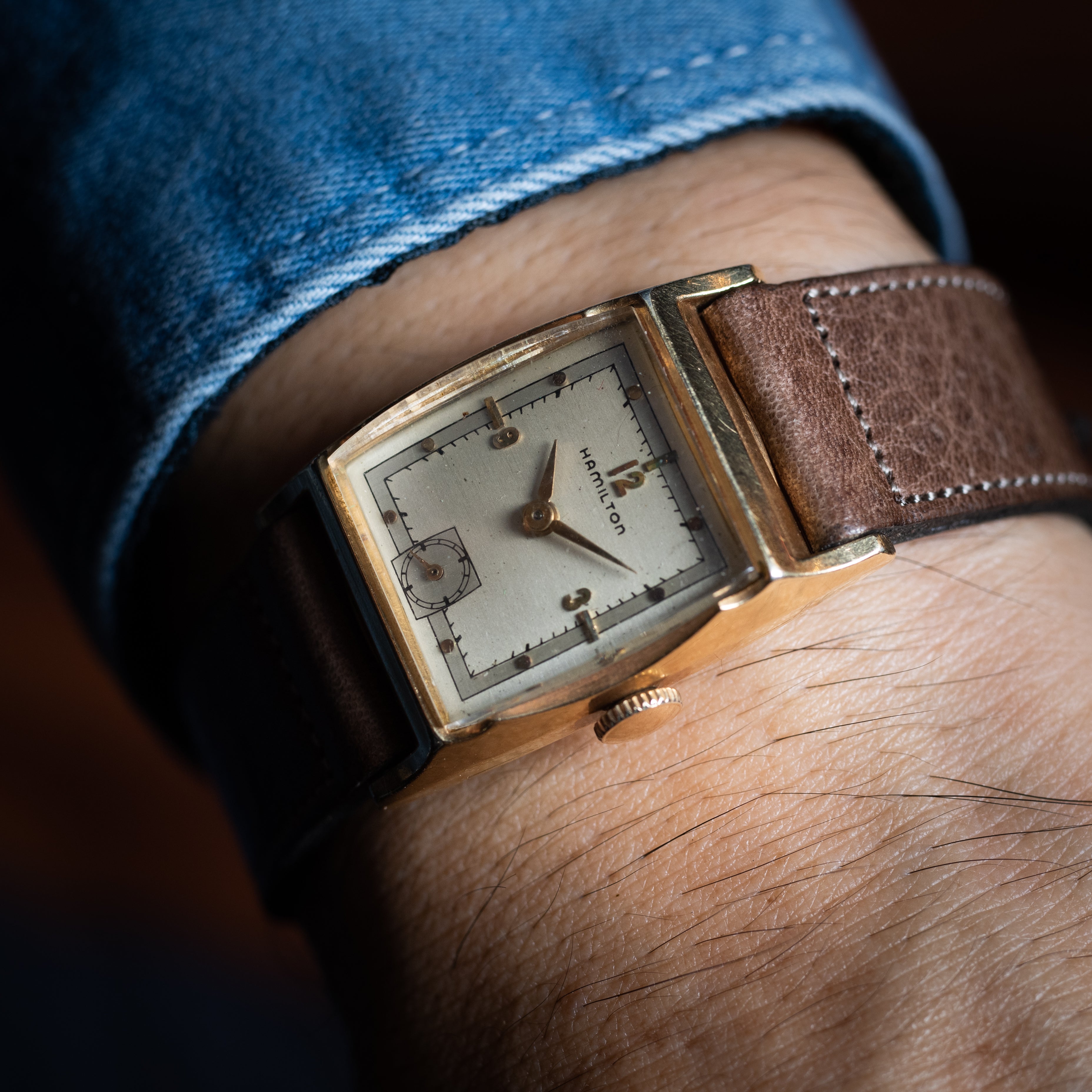 ハミルトン レクタンギュラー 角金 手巻き 1940年代