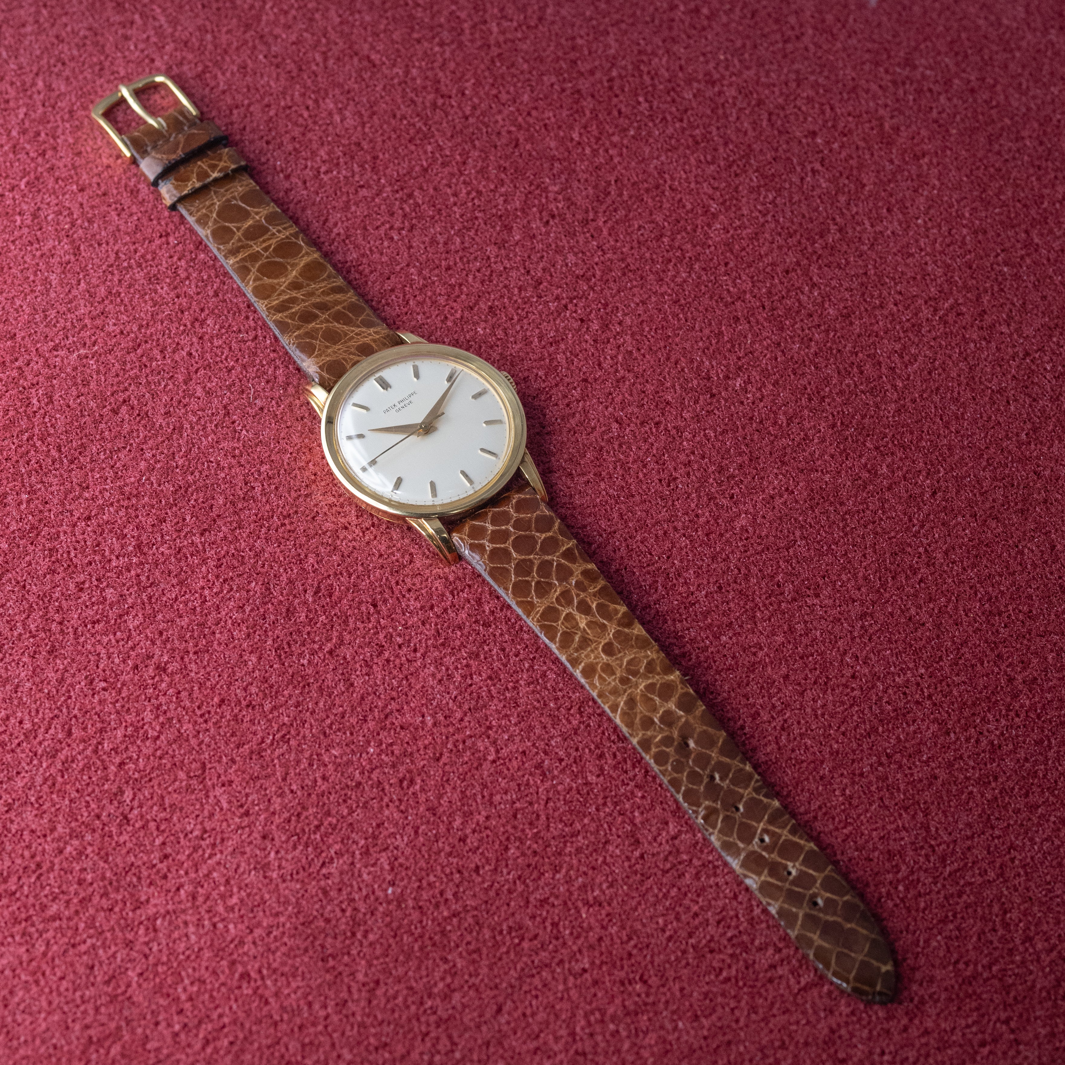 パテックフィリップ ビックカラトラバ 象嵌文字盤1956年製 Ref.2481 Cal.27SC アーカイブ付き