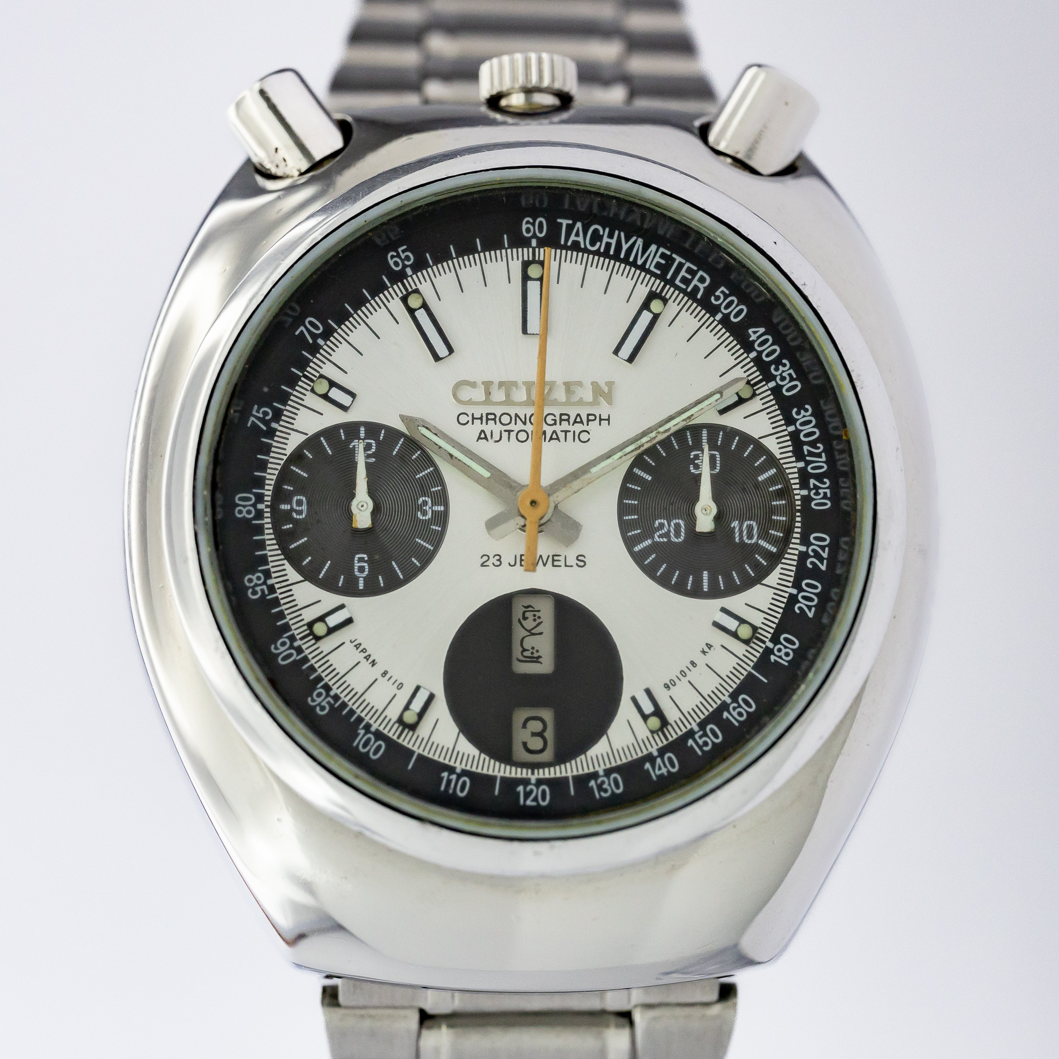 シチズン ツノクロノ チャレンジタイマー 1971年製 自動巻きクロノグラフ 純正ブレス