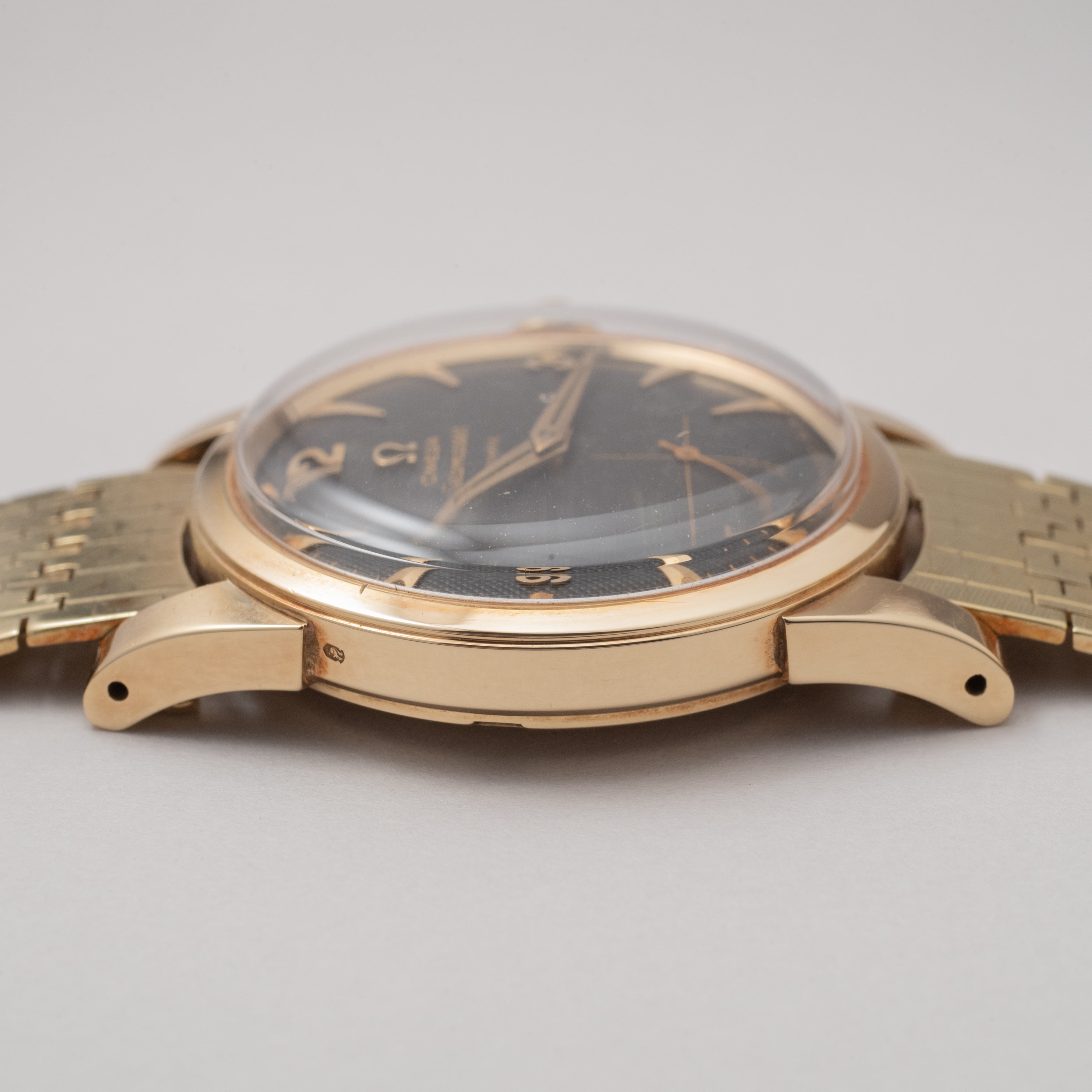 オメガ シーマスター14金無垢ケース Ref.2576 ブラックギョウシェダイヤル 14金無垢ブレス