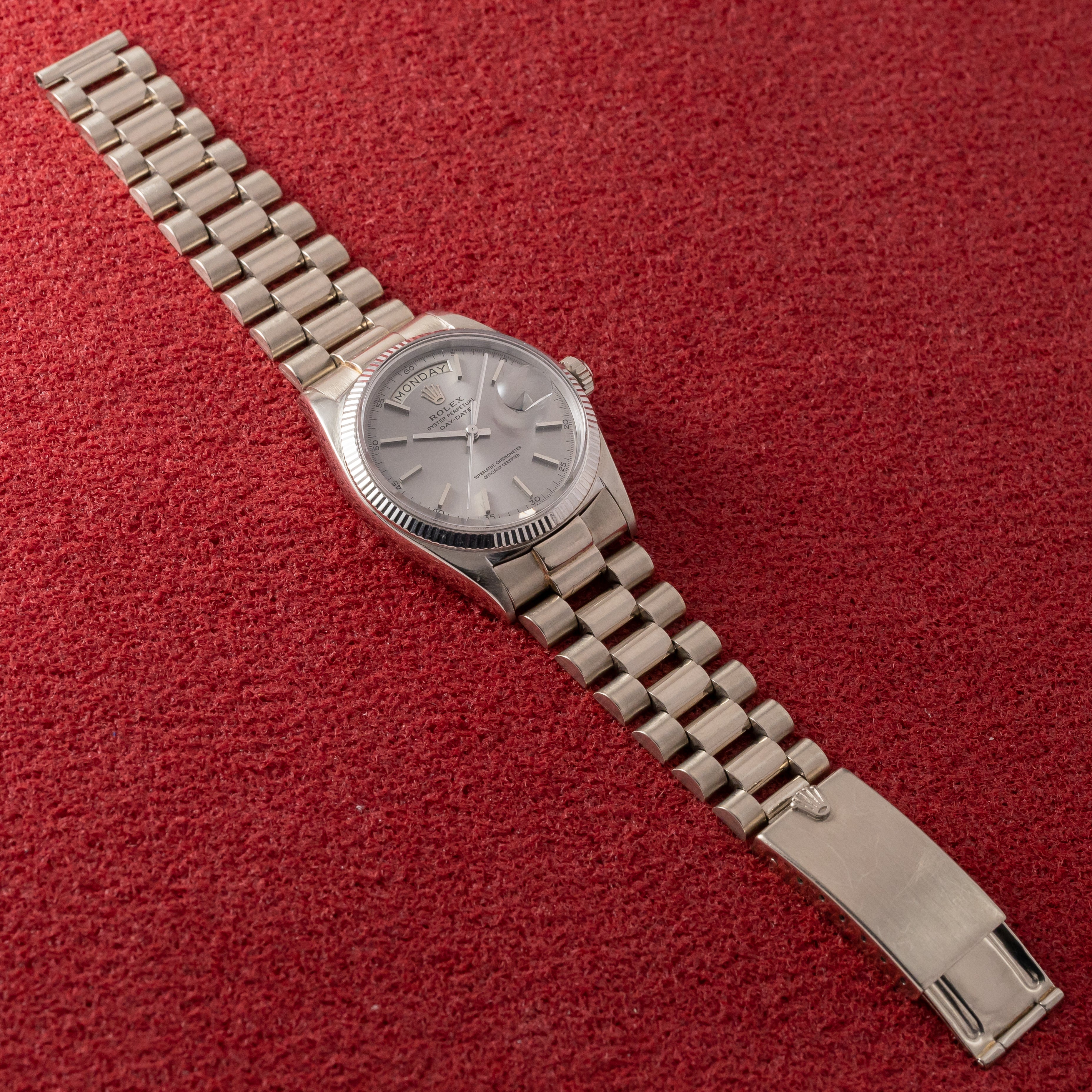 ロレックス デイデイト 18KWG 1960年代製 Ref.1803 箱、サービスギャラ 純正ブレス