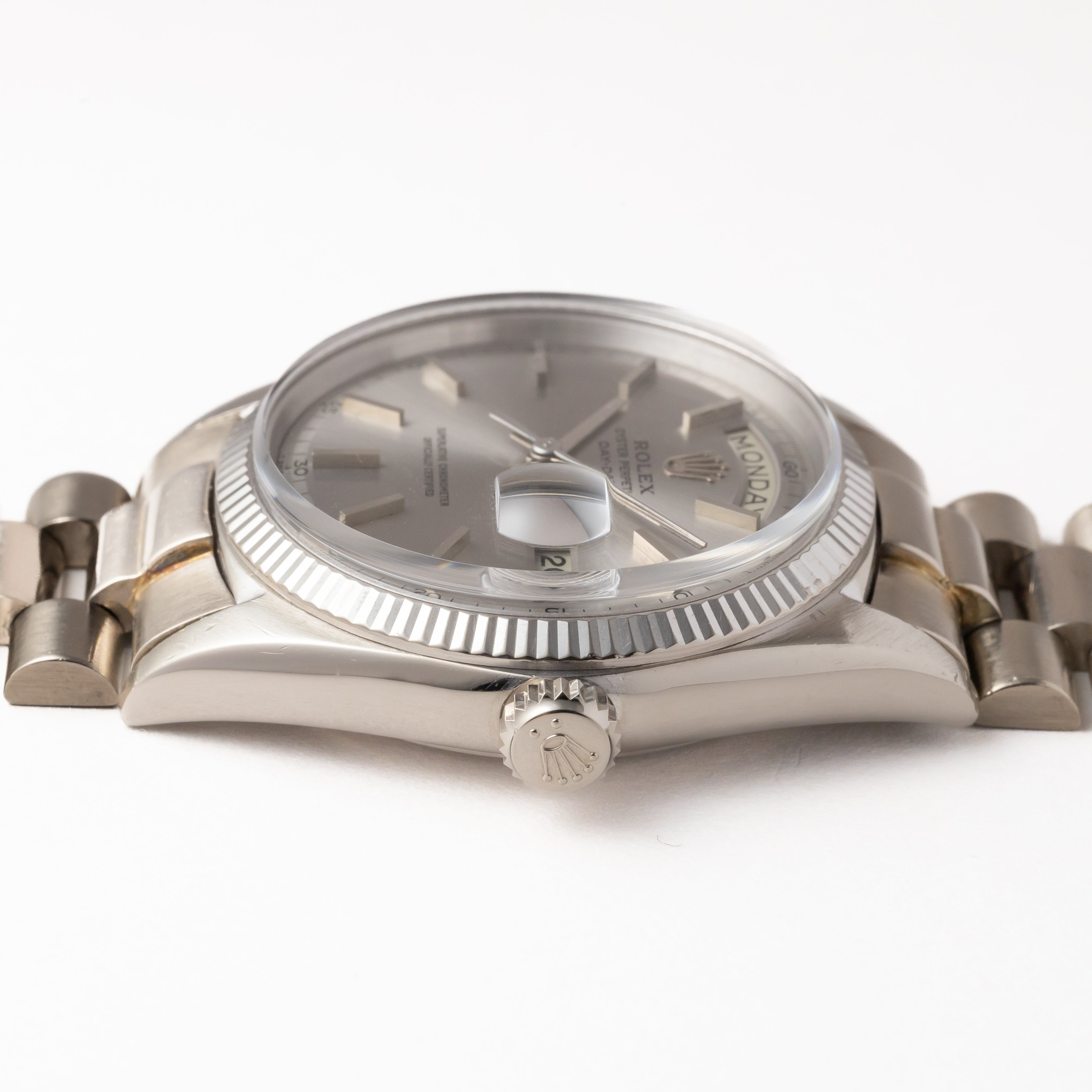 ロレックス デイデイト 18KWG 1960年代製 Ref.1803 箱、サービスギャラ 純正ブレス