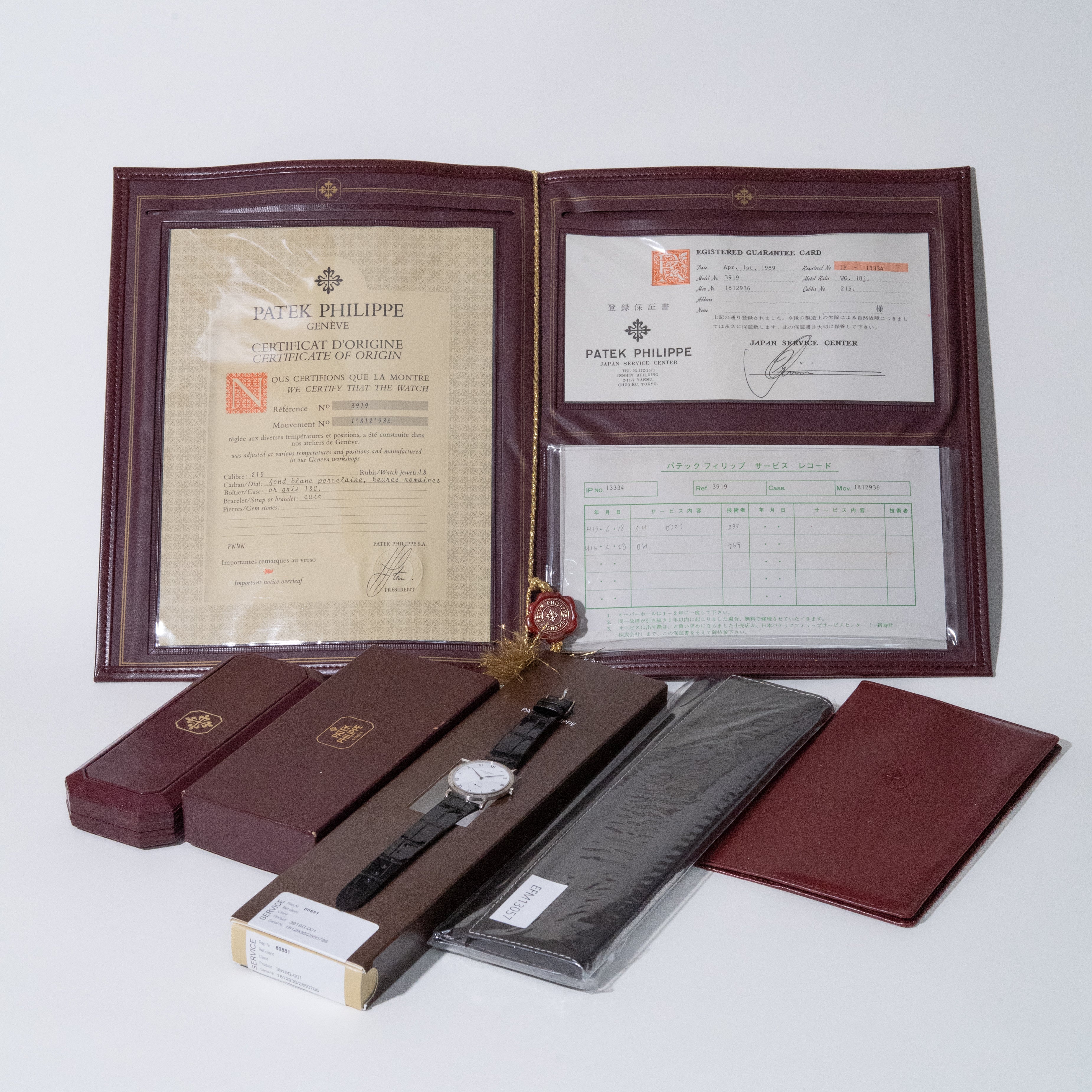パテック フィリップ カラトラバ 1988年製 3919G-001 オリジナルボックス ギャンティーカード
