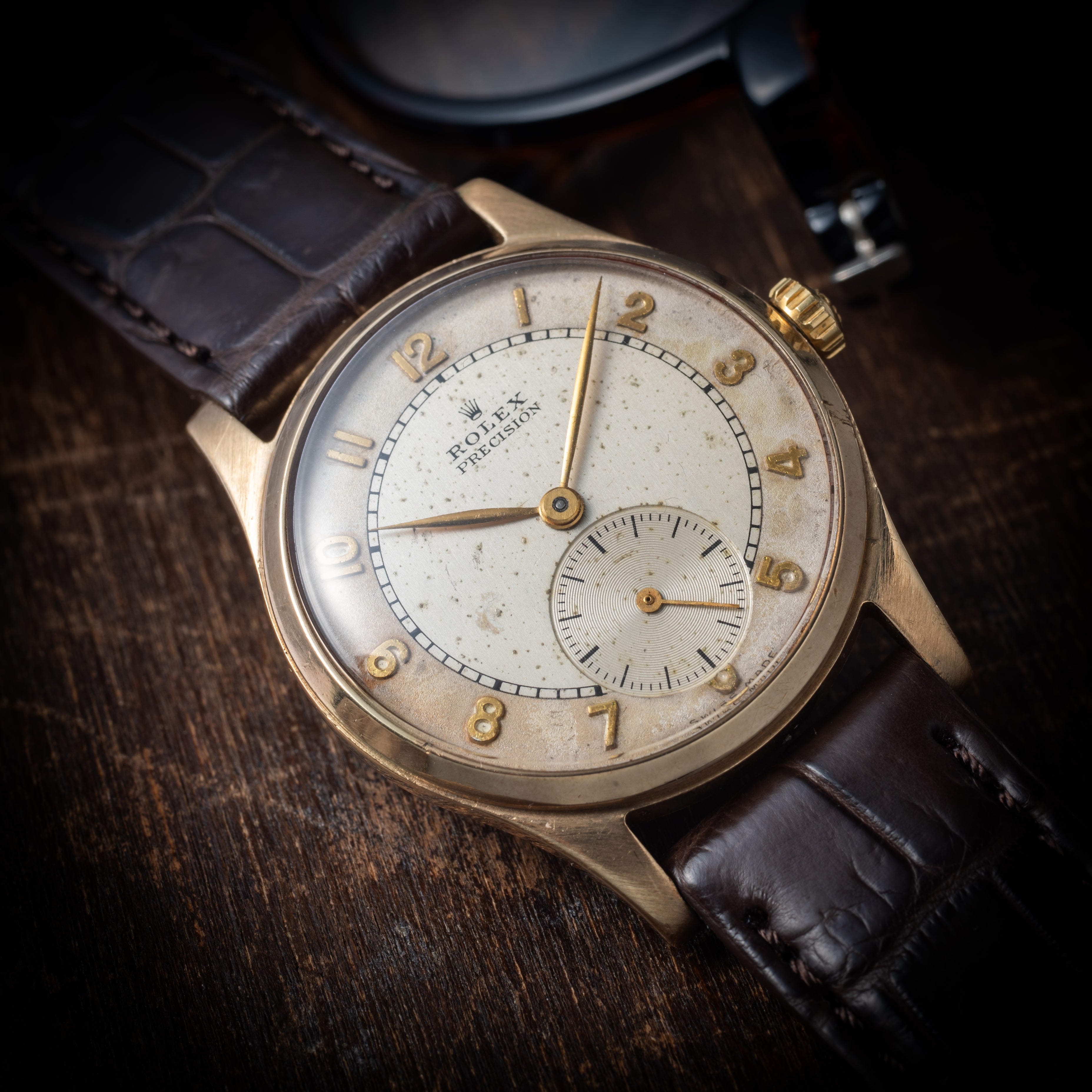 ロレックス プレシジョン 1948年製 Ref.12325 9金無垢 デニソン