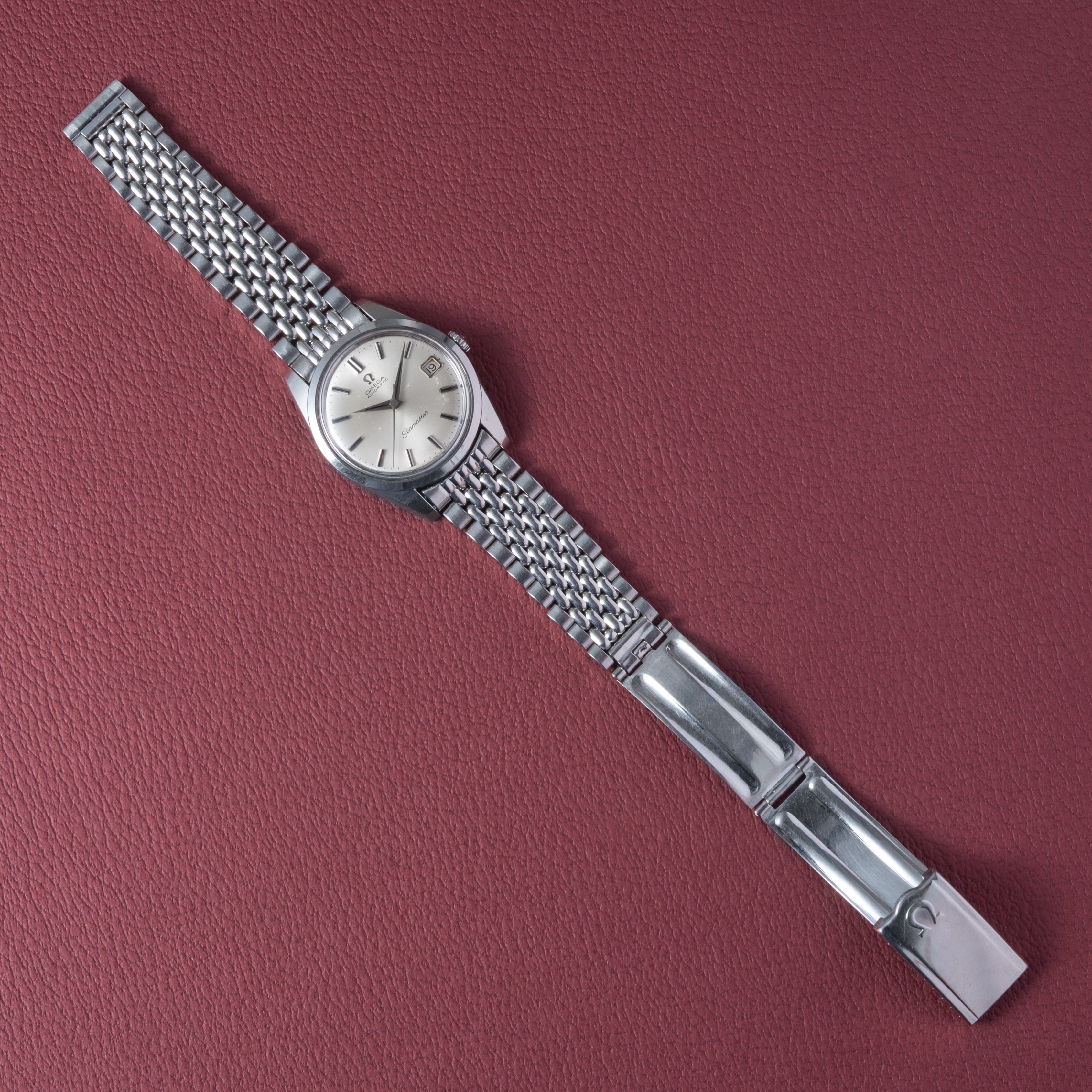 オメガ シーマスター 1965年製 Ref.166.010 シルバーダイヤル 純正ライスブレス