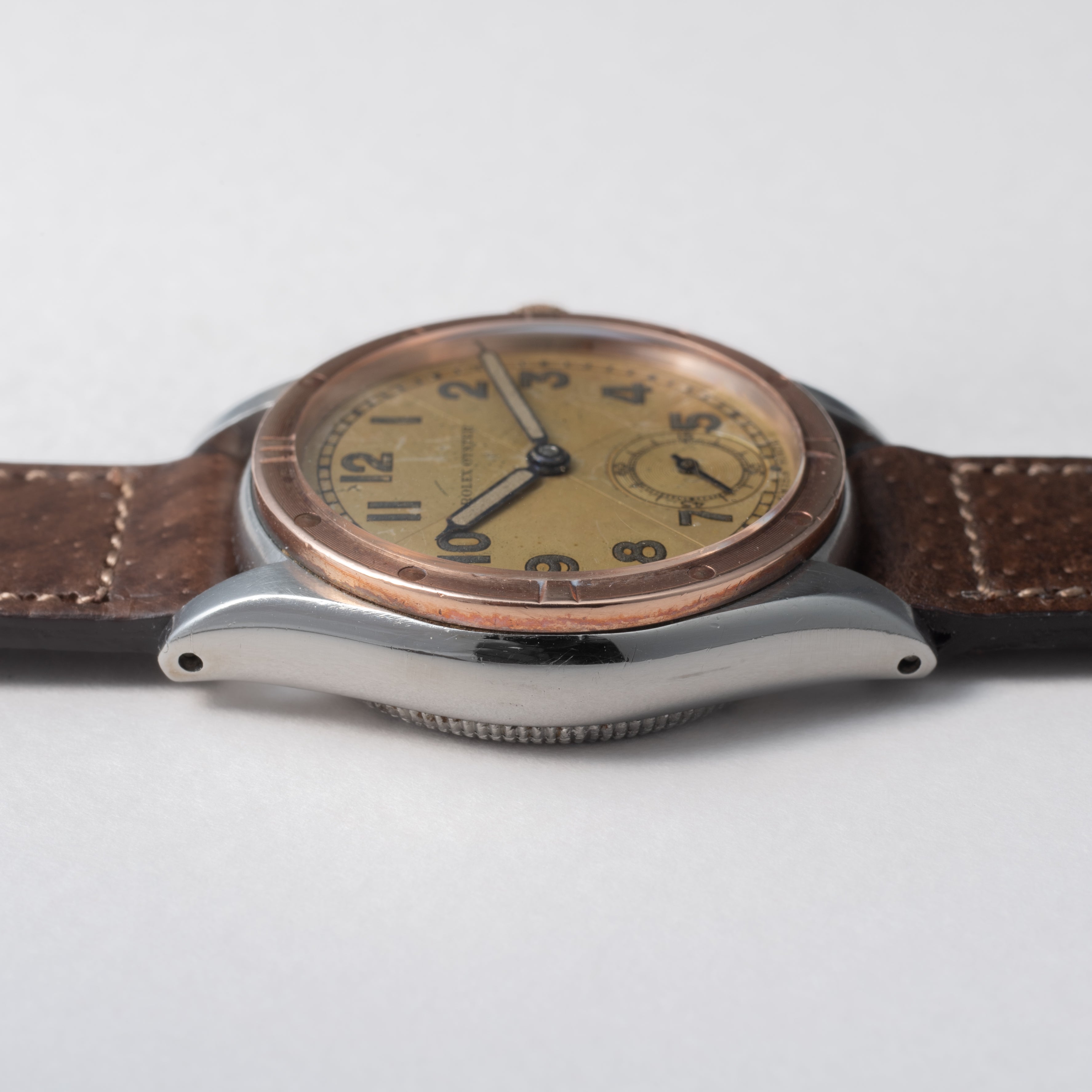 ロレックス オイスター 手巻き 1941年製 ピンクゴールドコンビ クリスクロス Ref.3121