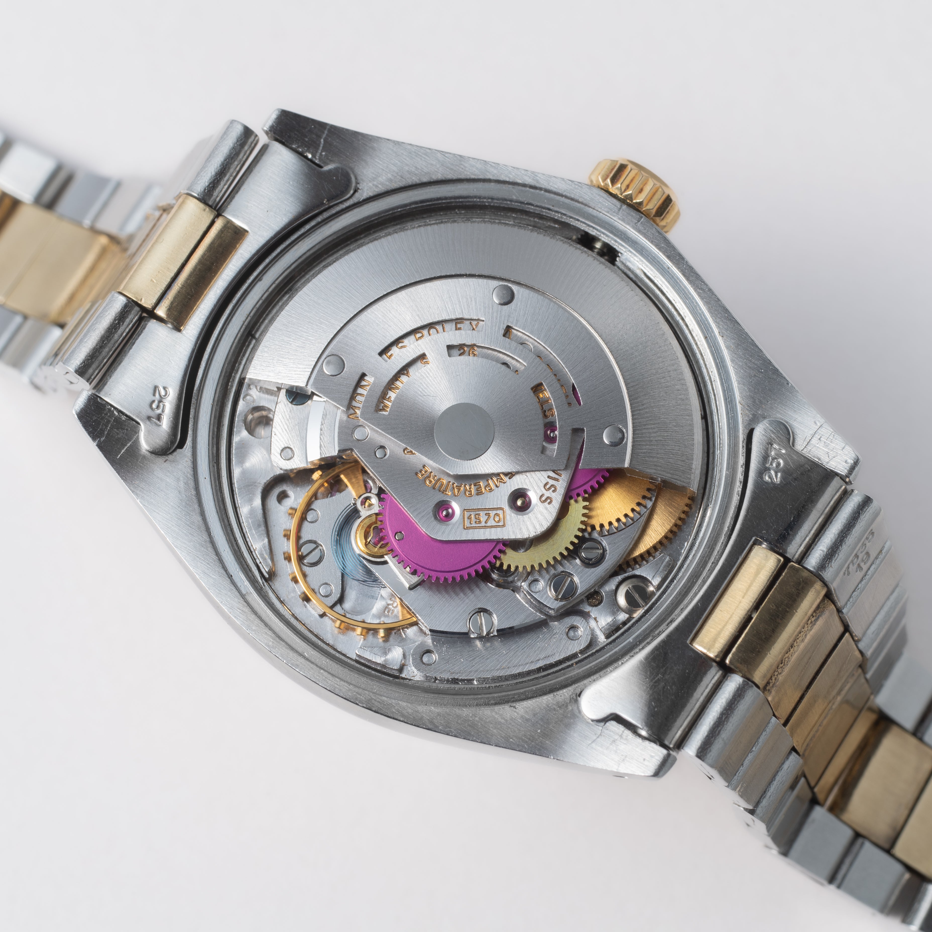 ロレックス ROLEX 純正 駒 コマ コンビ オイスターパーペチュアル ROLEX オイスターパーペチュアル デイト コンビ 1505 SS/14KYG