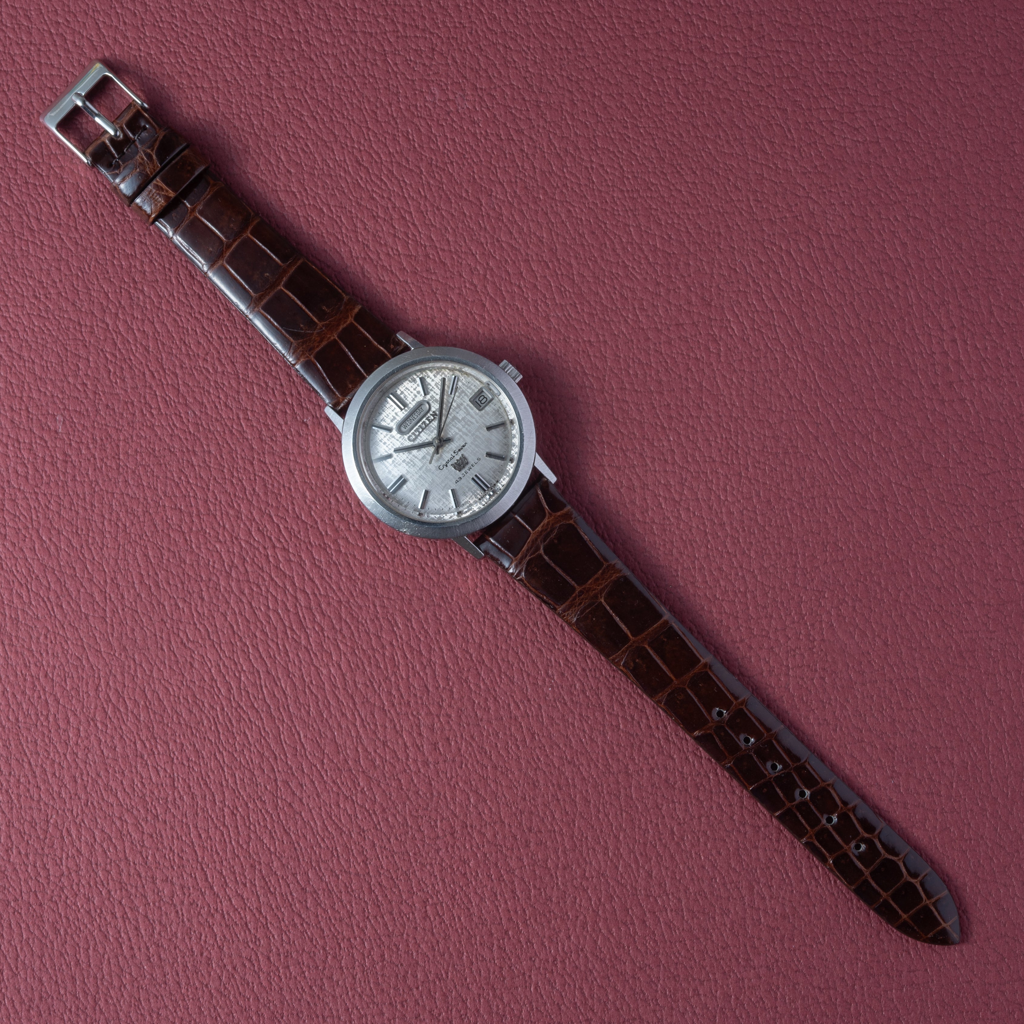 シチズン クリスタル7 43石 1968年製  自動巻 絹目ダイヤル