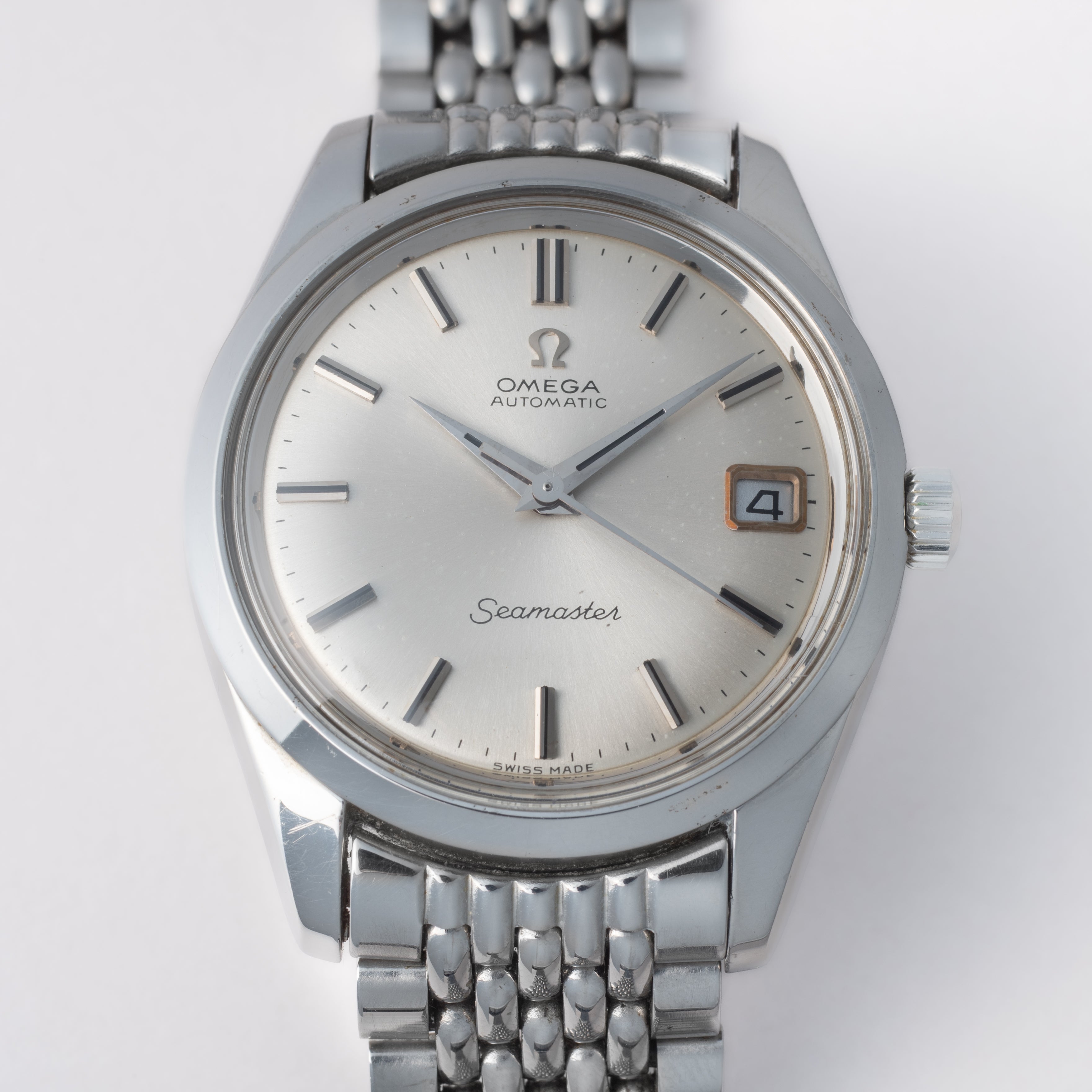 オメガ シーマスター 自動巻き 1968年製 Ref.166.010 シルバーダイヤル 純正ライスブレス