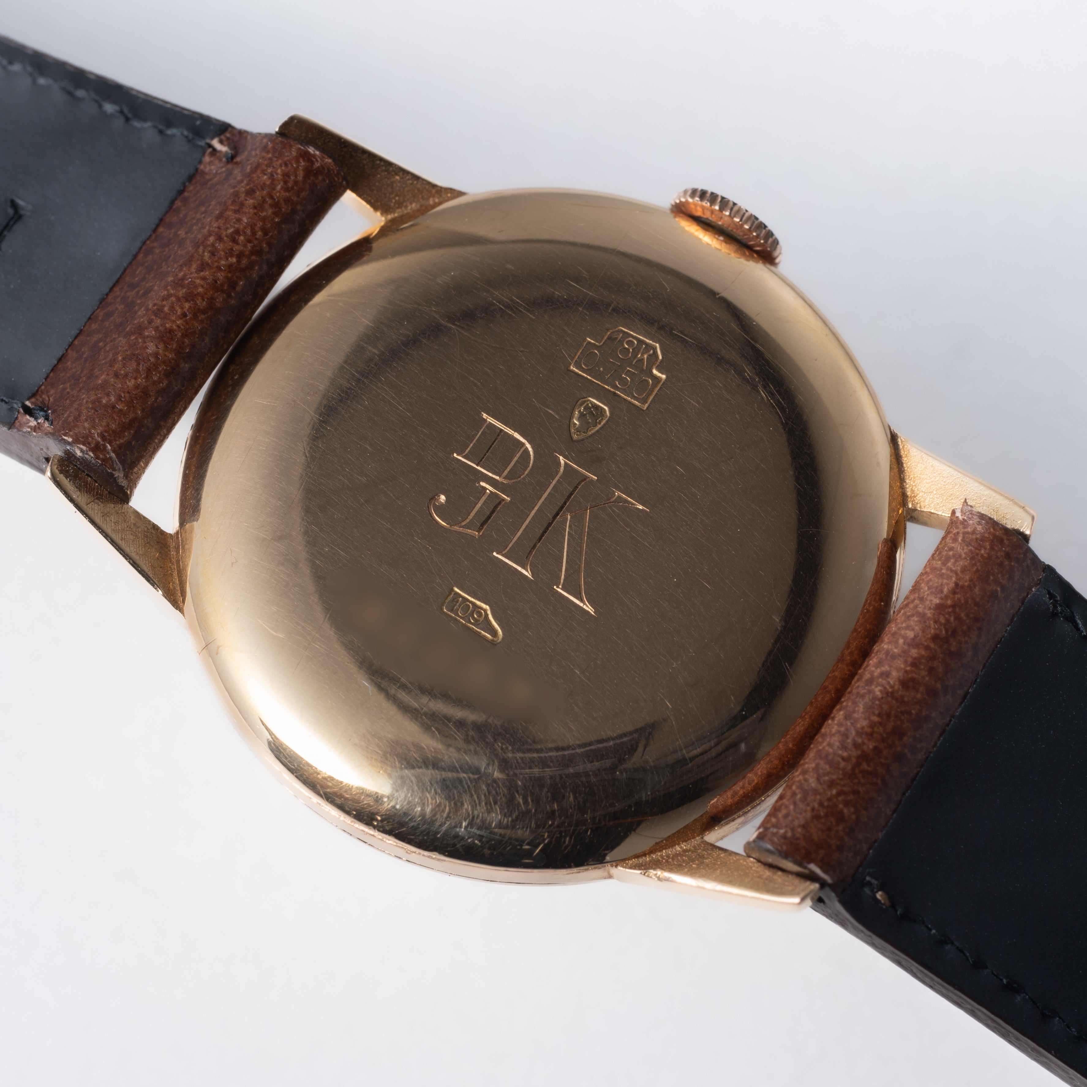 HUGUENIN 18金無垢ピンクゴールドケース 1950年代製 手巻き Cal. 1080