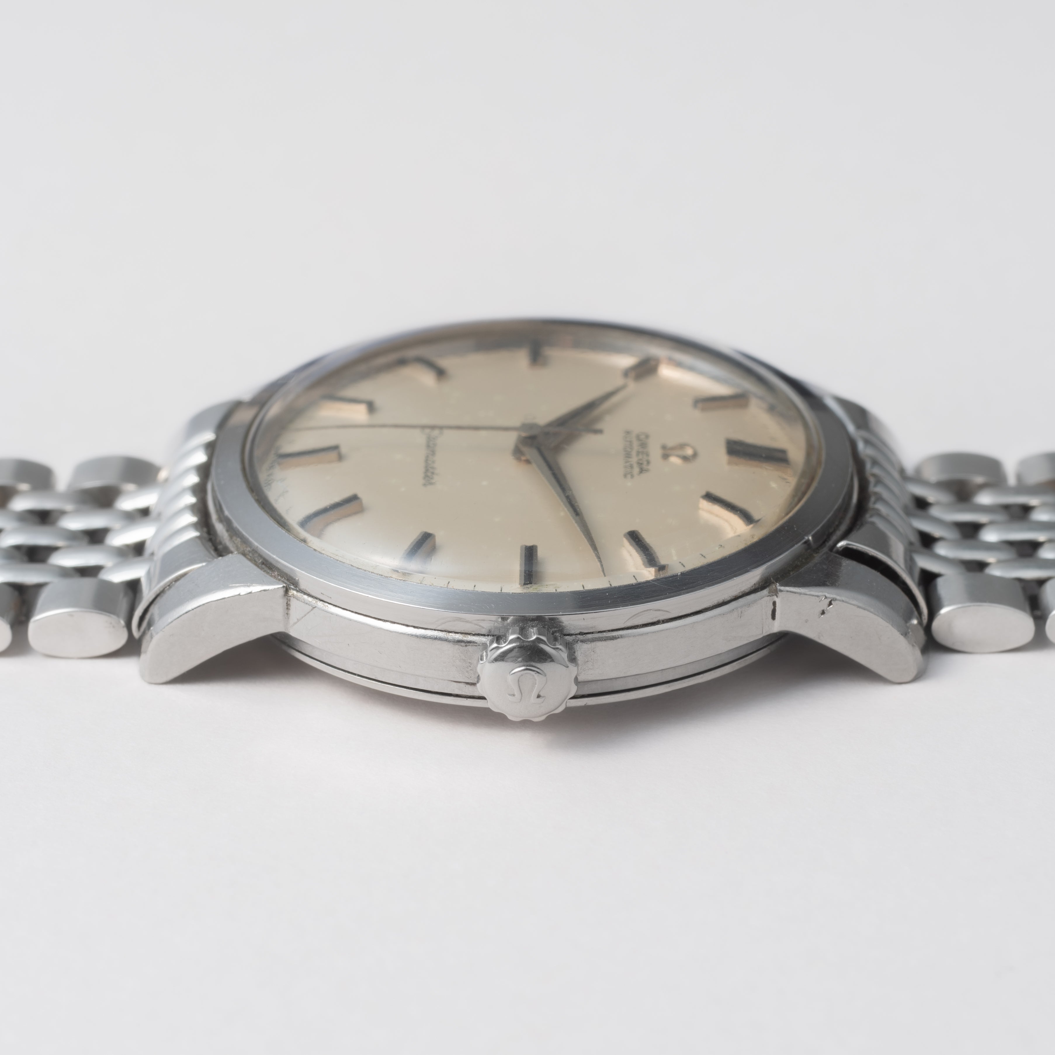 オメガ シーマスター 1964年製 Ref.165.011 自動巻 Cal. 552 シルバーダイヤル 純正ライスブレス