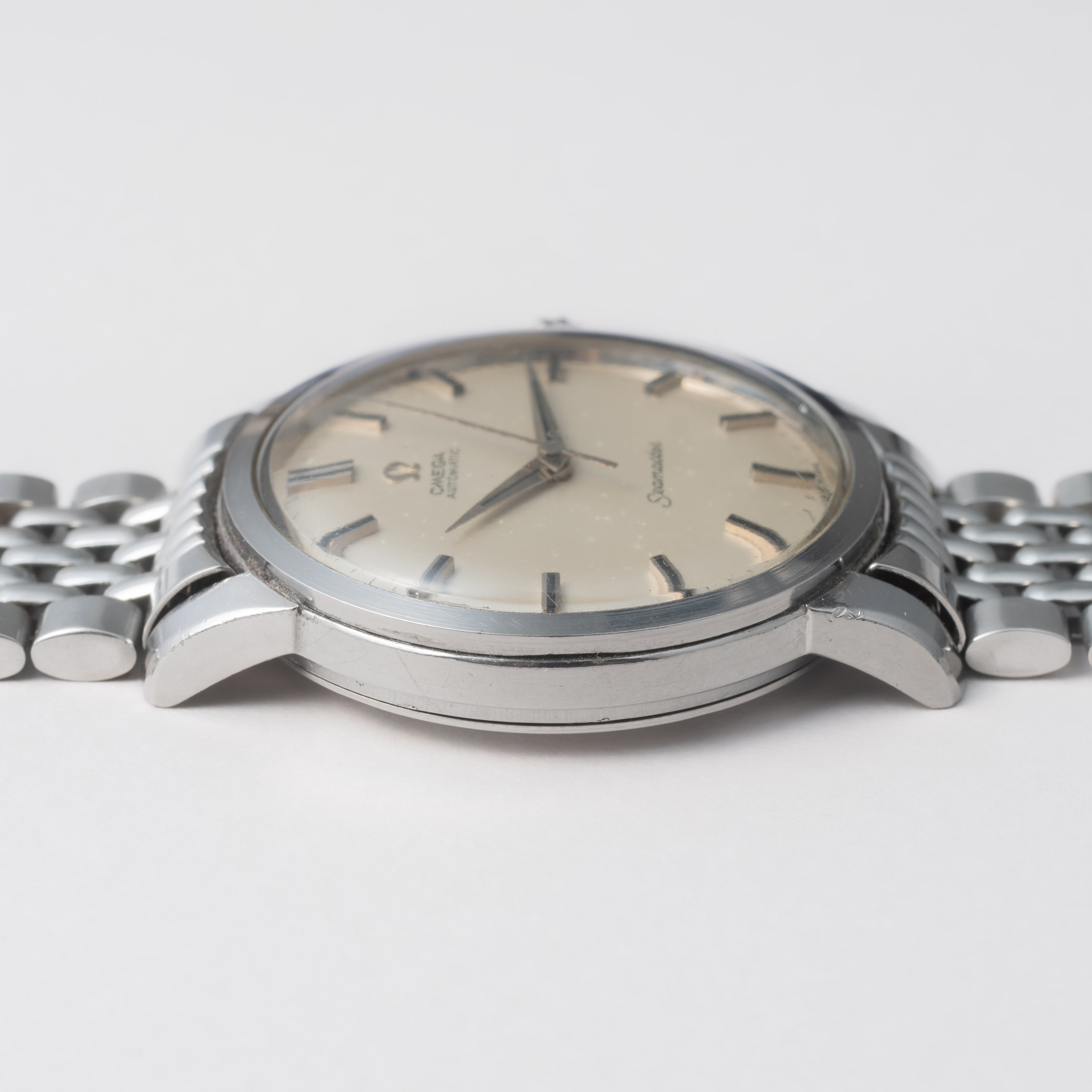 オメガ シーマスター 1964年製 Ref.165.011 自動巻 Cal. 552 シルバーダイヤル 純正ライスブレス