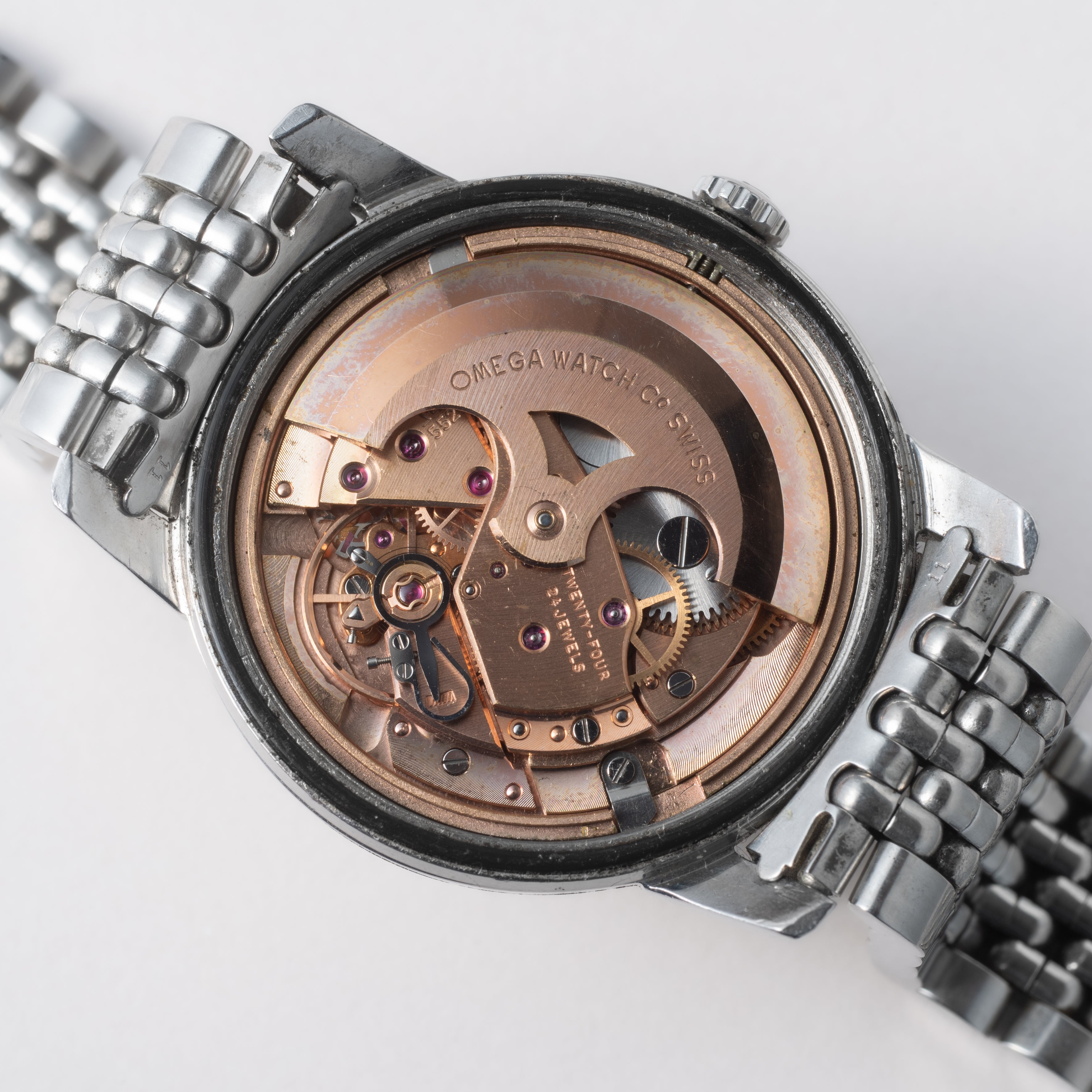 オメガ シーマスター 1964年製 Ref.165.011 自動巻 Cal. 552 シルバーダイヤル 純正ライスブレス