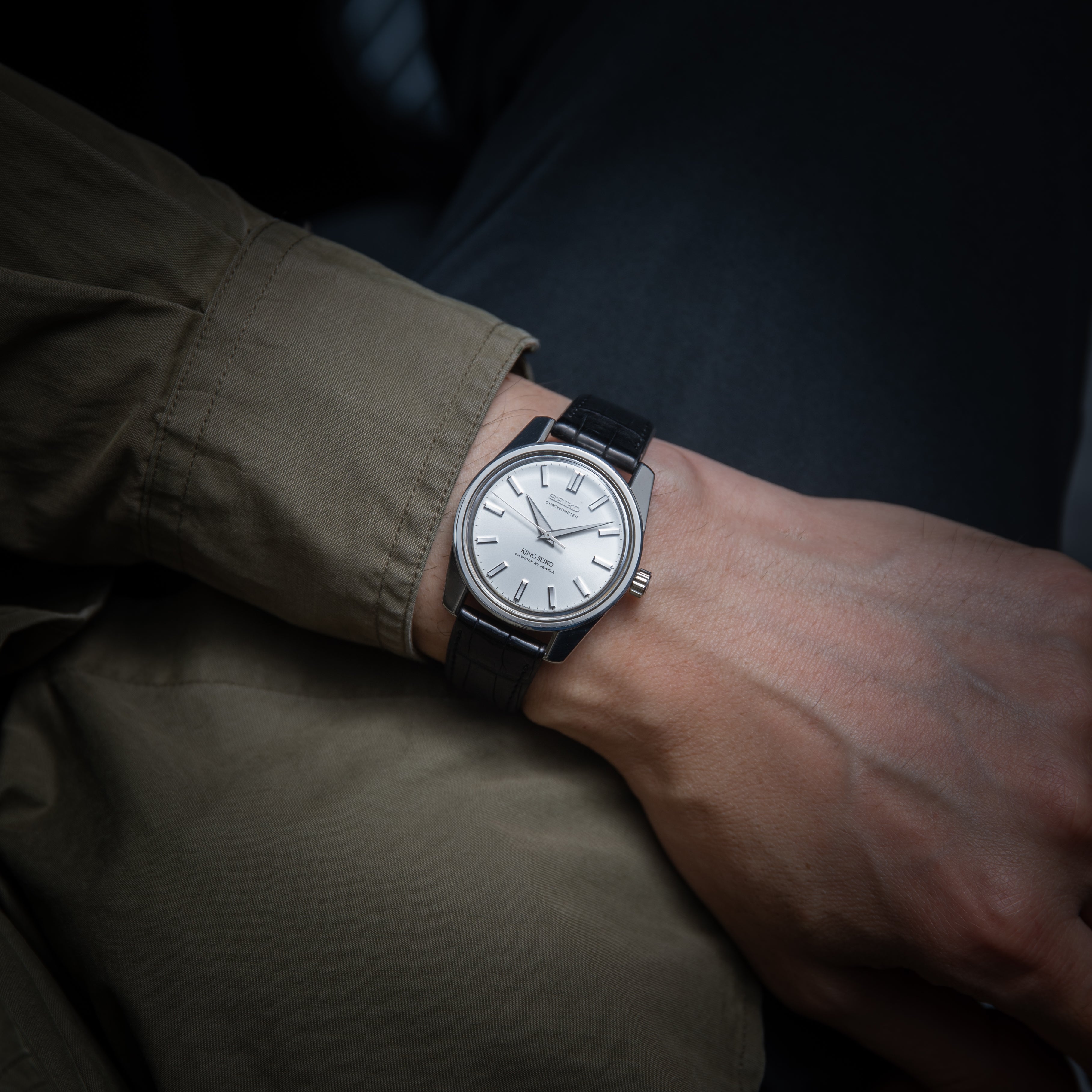 キングセイコー クロノメーター 後期 1966年製 Ref.4420-9990 獅子メダル ロービート手巻き 純正尾錠付き