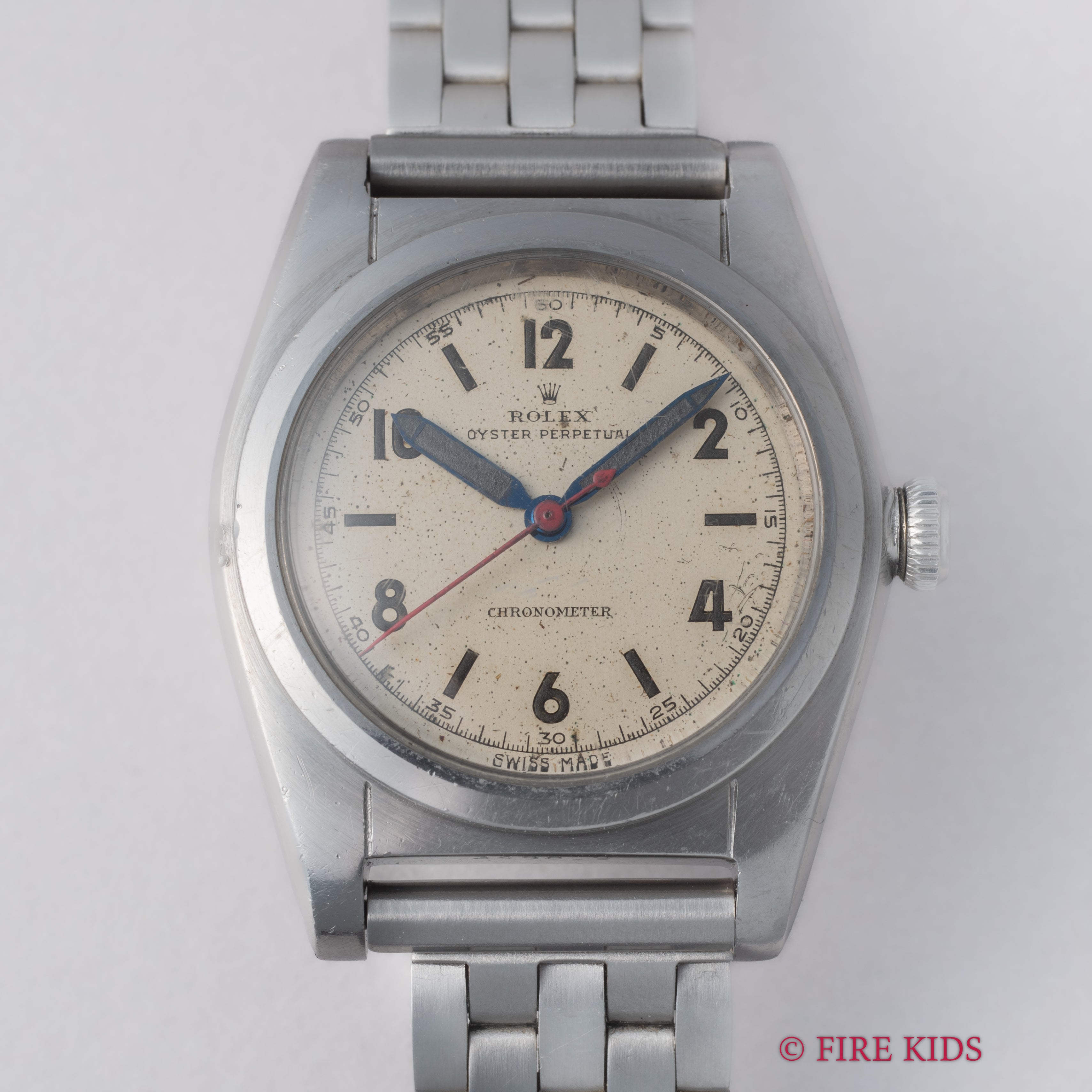 ロレックス バブルバック 1945年製 飛びアラビアダイヤル Ref.2940 純正バックル社外ブレス