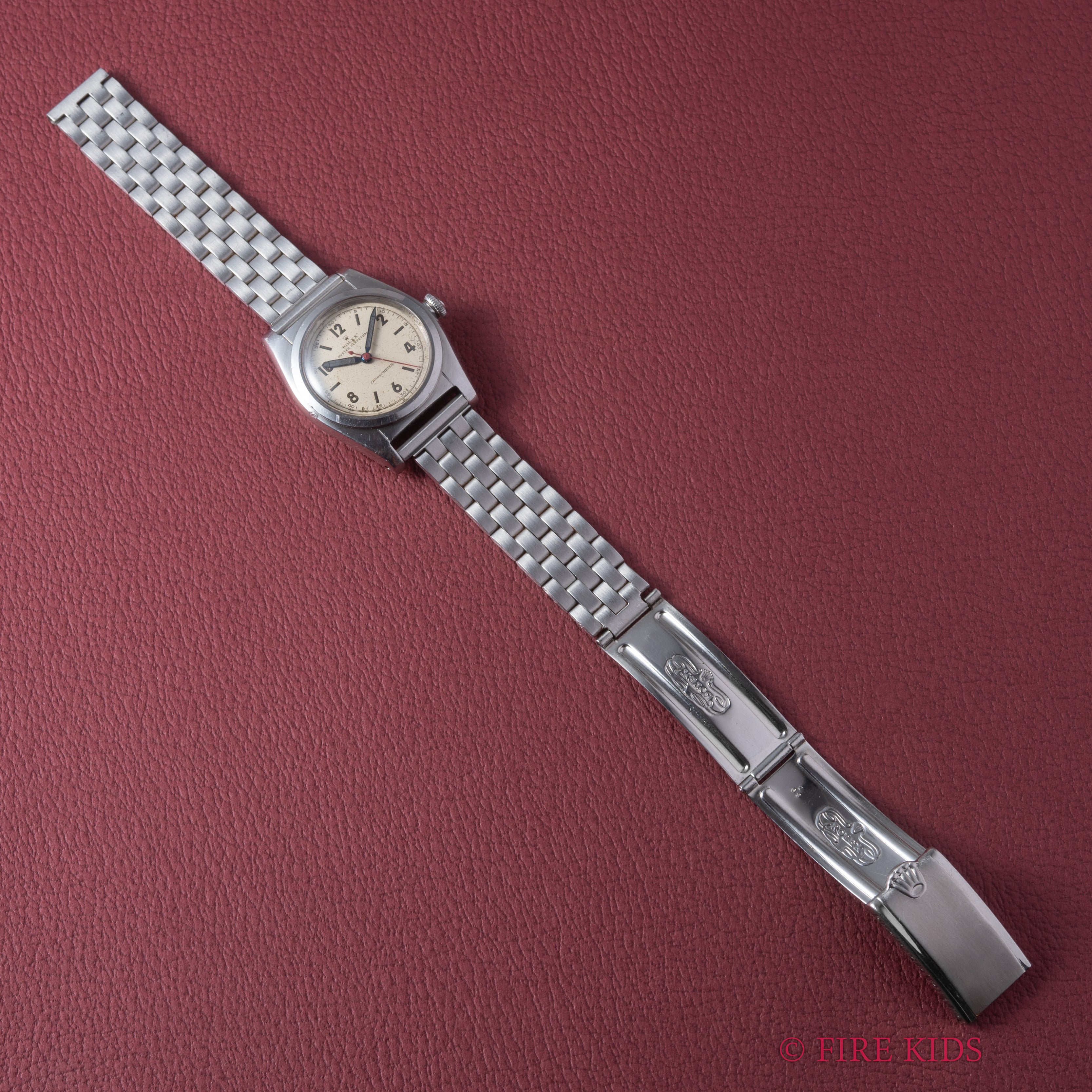 ロレックス バブルバック 1945年製 飛びアラビアダイヤル Ref.2940 純正バックル社外ブレス