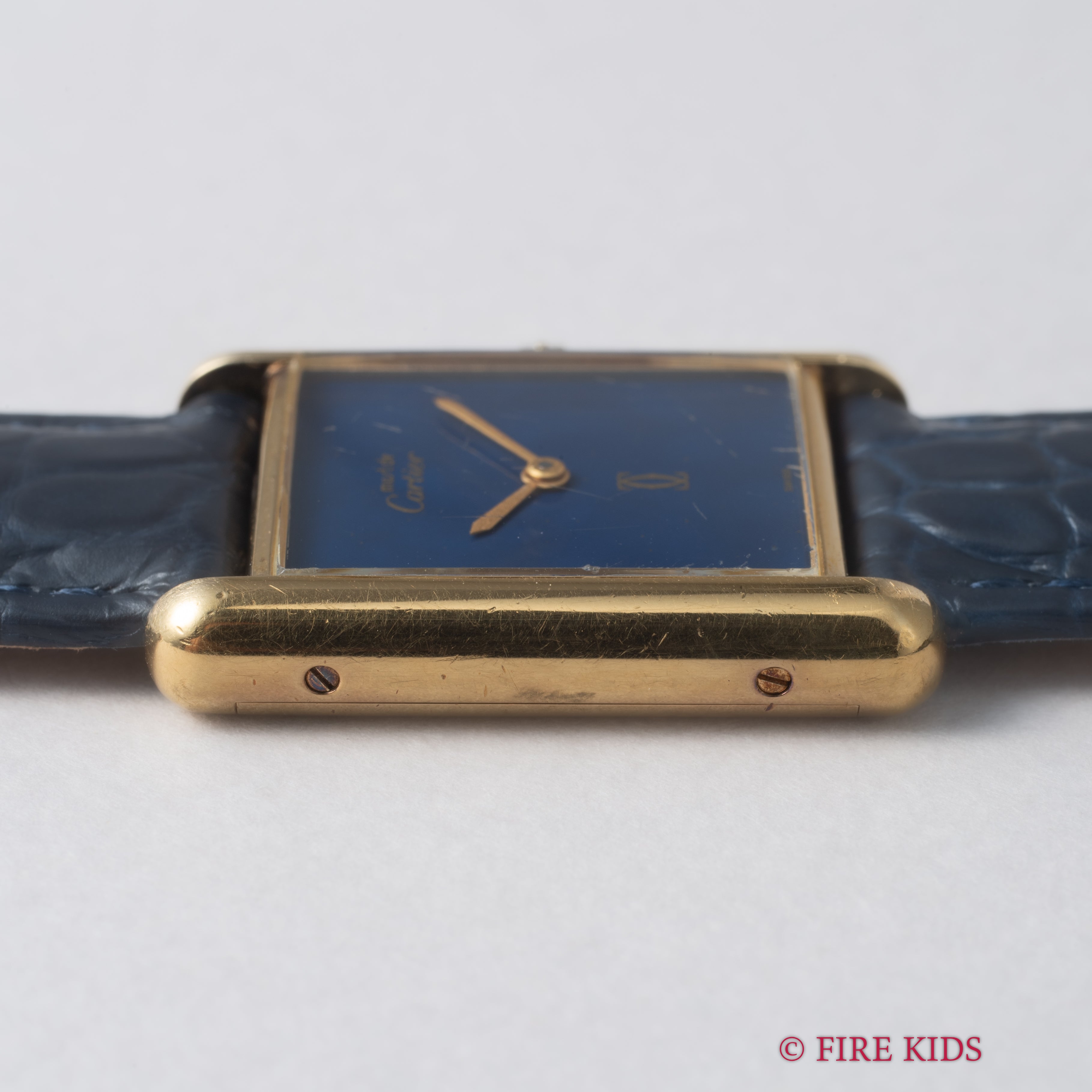 カルティエ Cartier マストタンク 純正 ベルト ラピスラズリ カルティエ マストタンク LM 手巻き SV925 革 純正尾錠