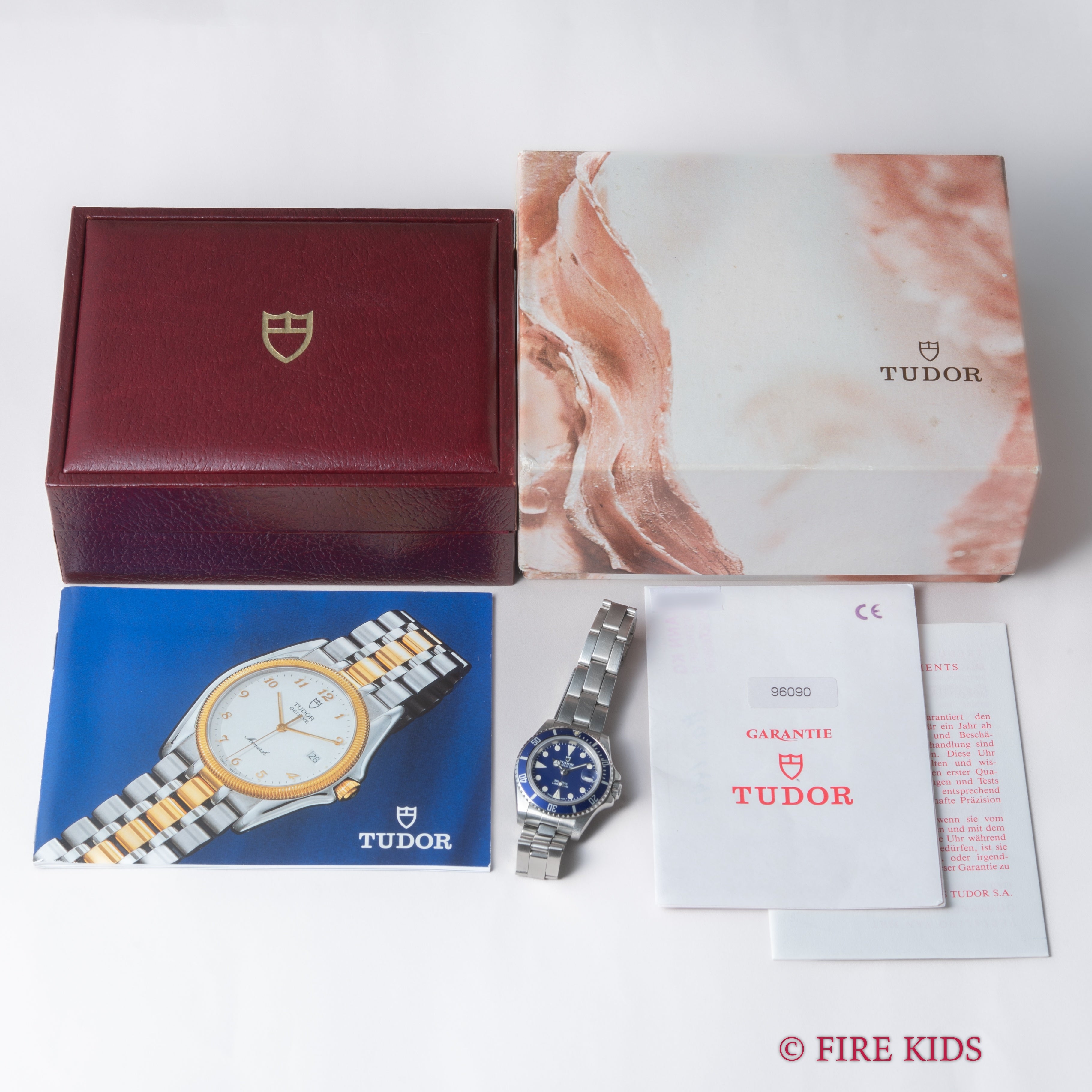 チューダー プリンセスオイスターデイト レディサブ 1992年製 Ref.96090 王冠リューズ 箱,ギャラ,冊子付き