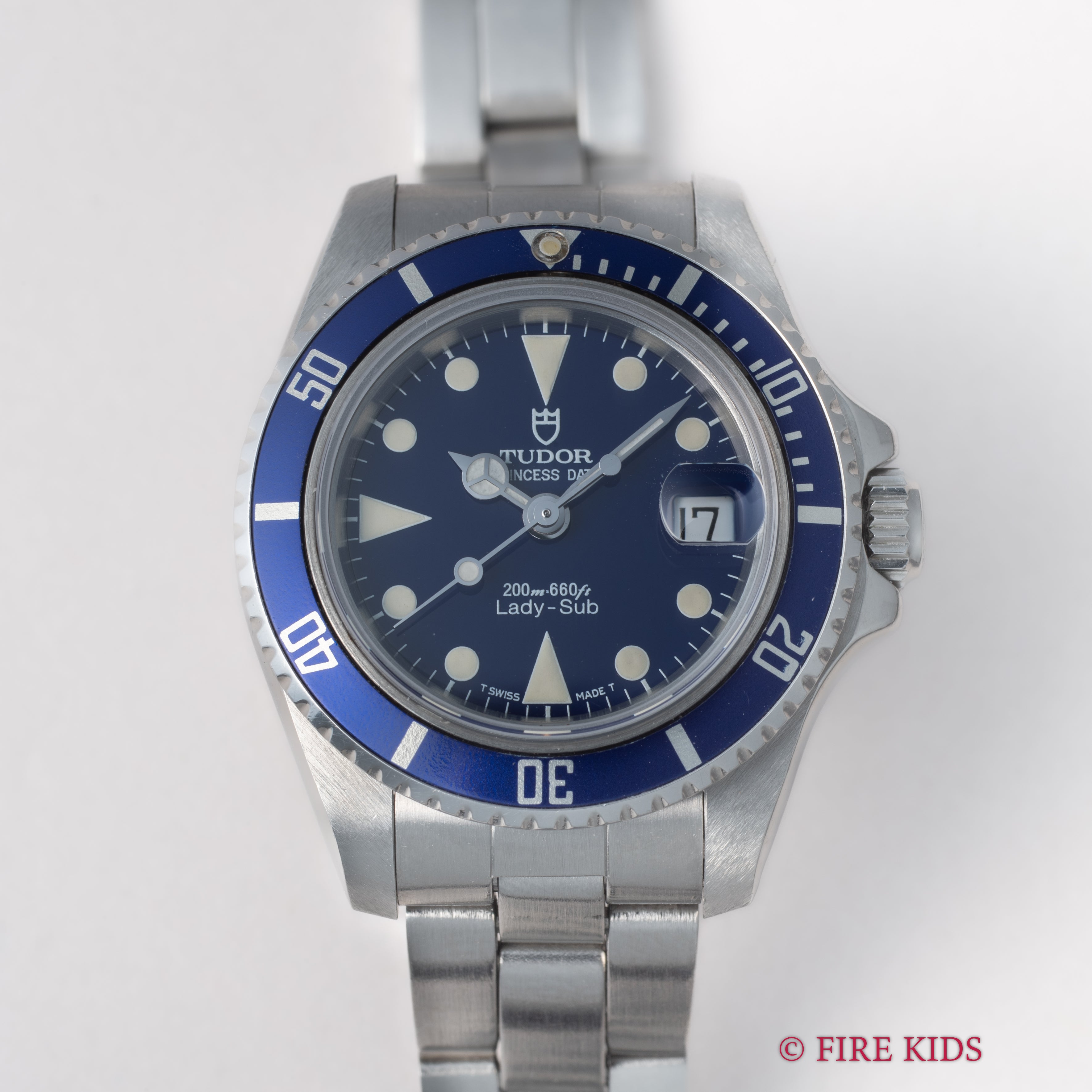 チューダー プリンセスオイスターデイト レディサブ 1992年製 Ref.96090 王冠リューズ 箱,ギャラ,冊子付き