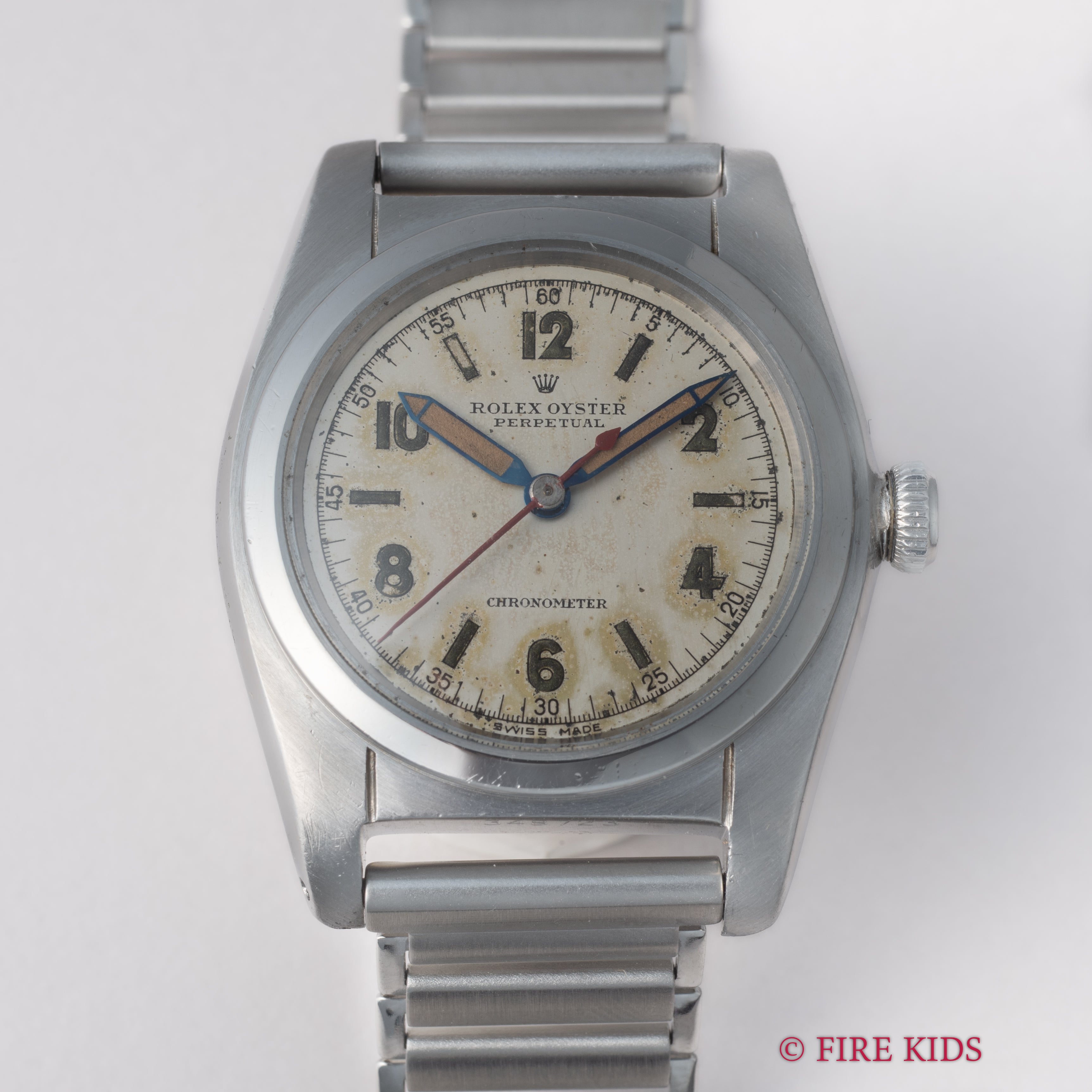 ロレックス バブルバック 1945年製 飛びアラビアダイヤル Ref.2940 社外バンブーブレス