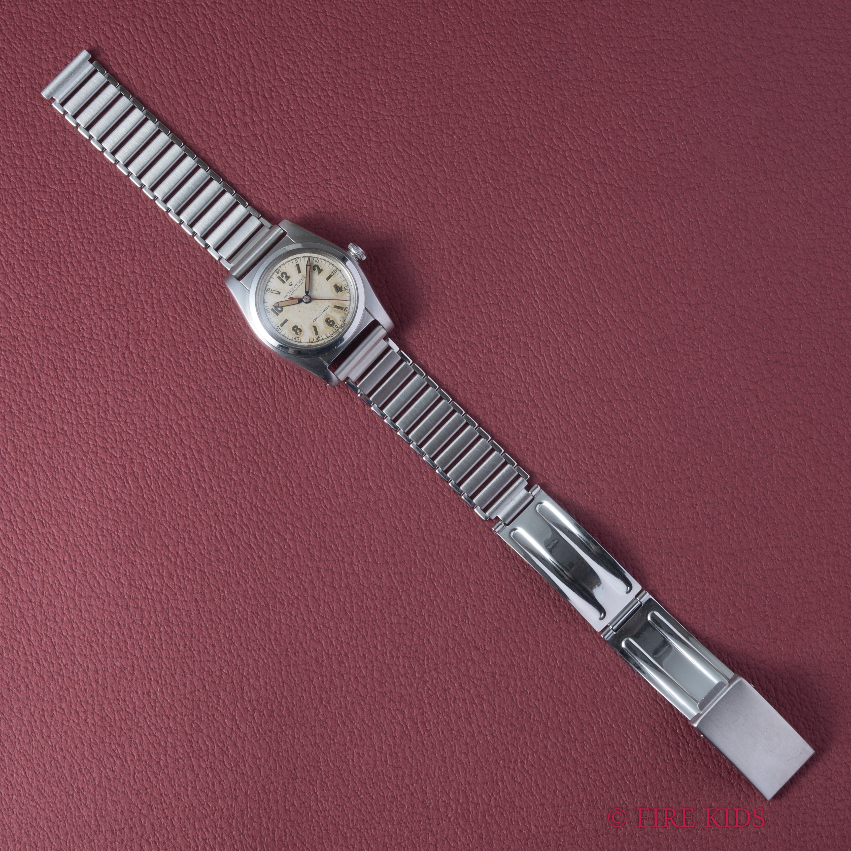 ロレックス バブルバック 1945年製 飛びアラビアダイヤル Ref.2940 社外バンブーブレス