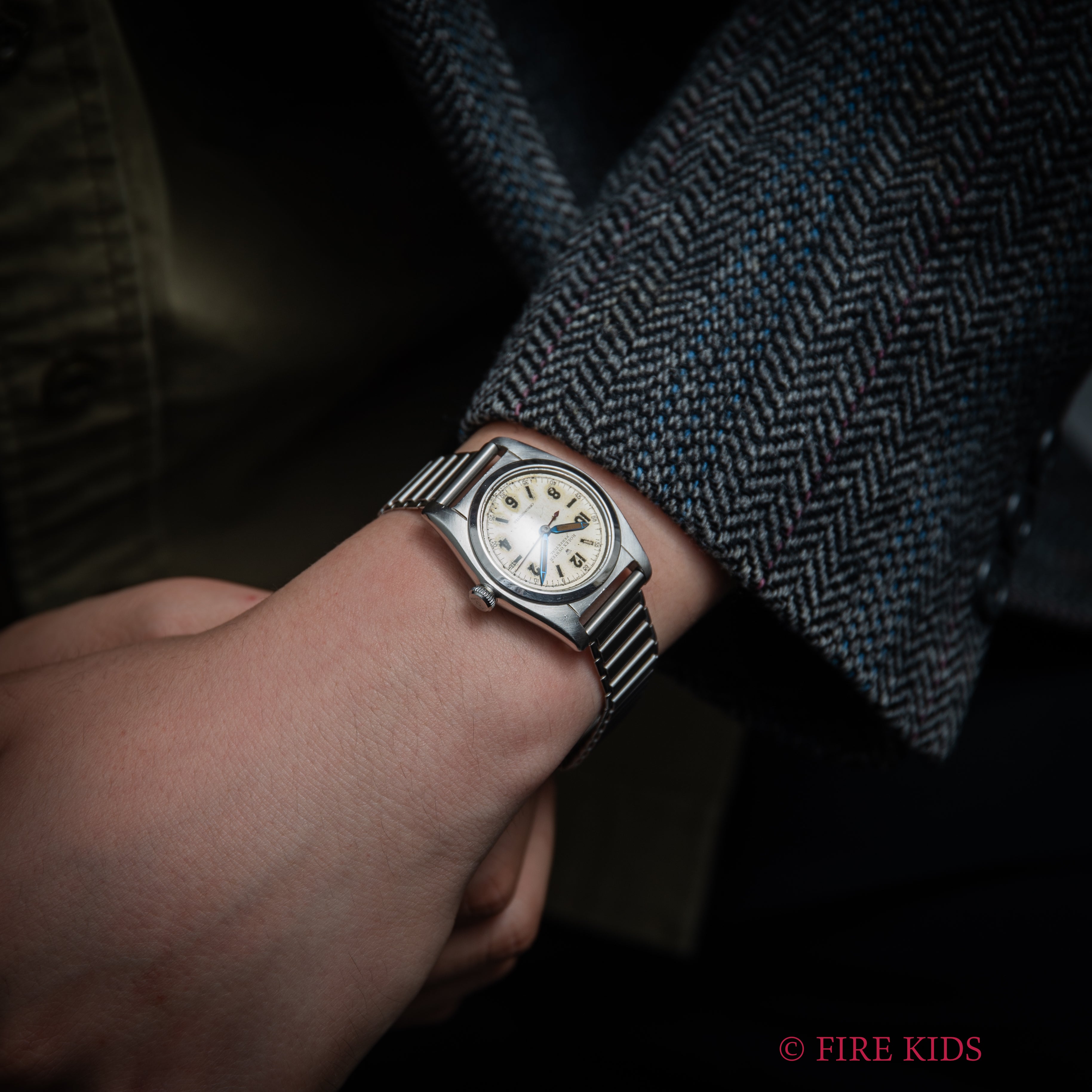 ロレックス バブルバック 1945年製 飛びアラビアダイヤル Ref.2940 社外バンブーブレス