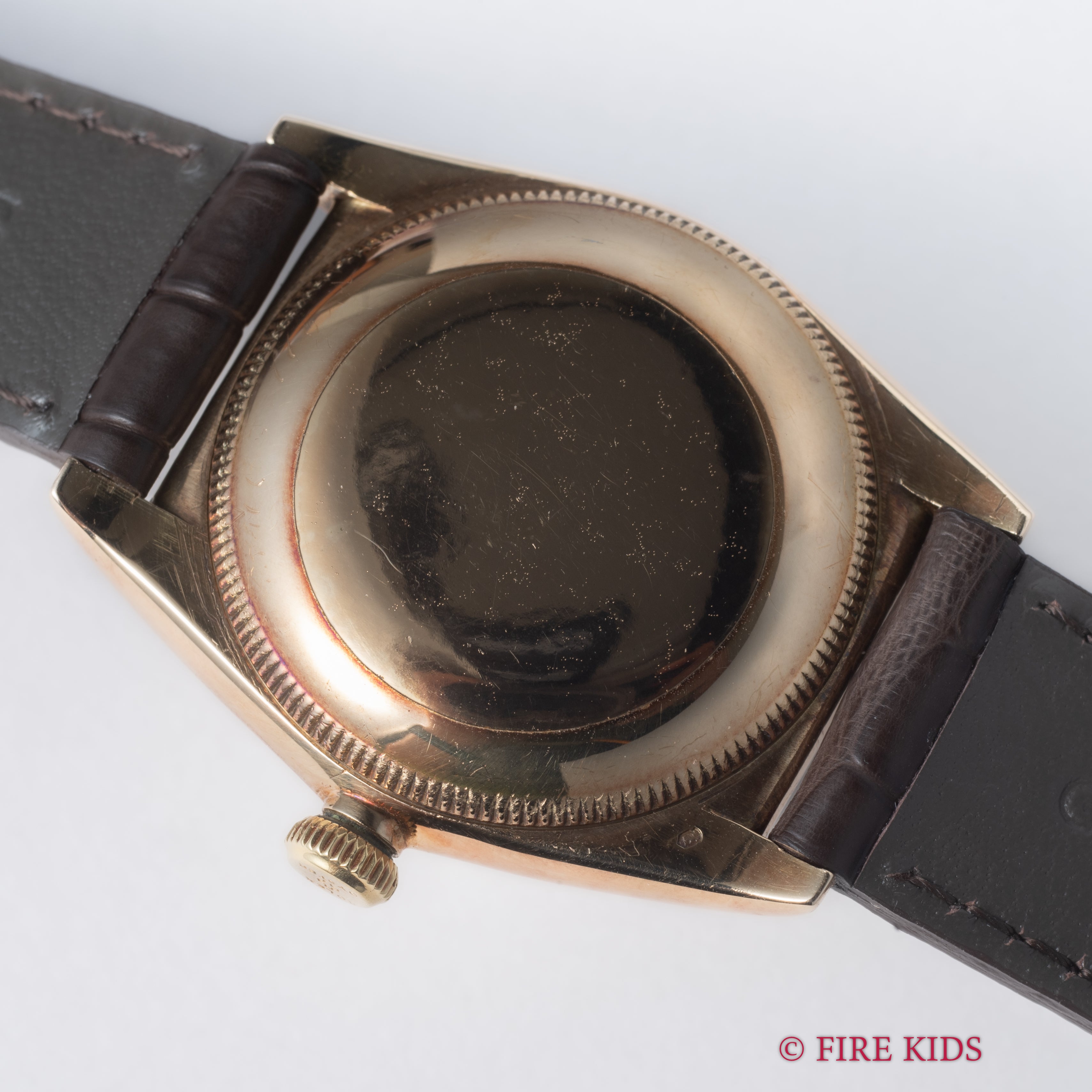 ロレックス 14金無垢ピンクゴールド バブルバック  1946年製 スモールセコンド Ref.3130 飛びローマンダイヤル