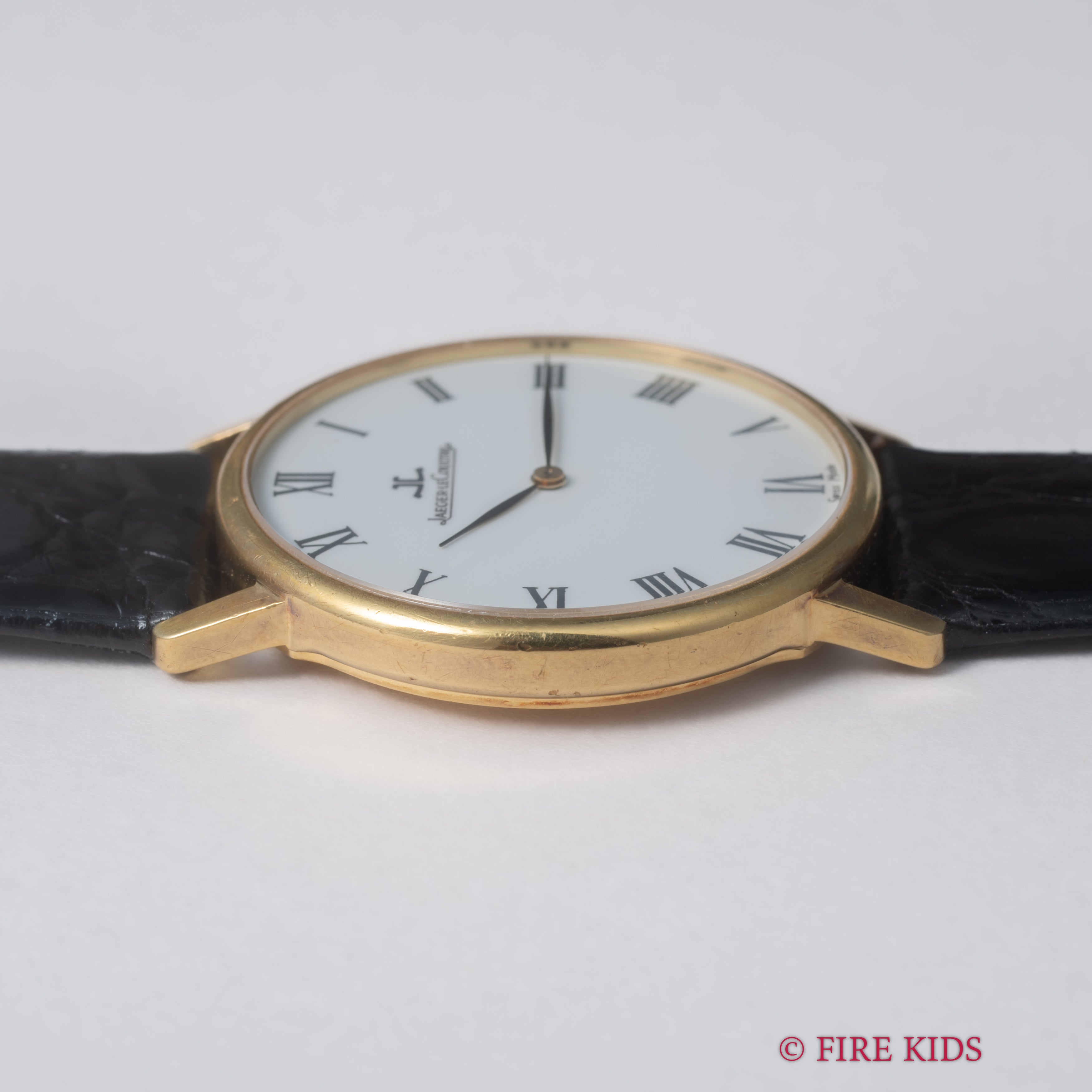 ジャガー・ルクルト 1990年代製 ラウンド ホワイトローマン 18KYG 手