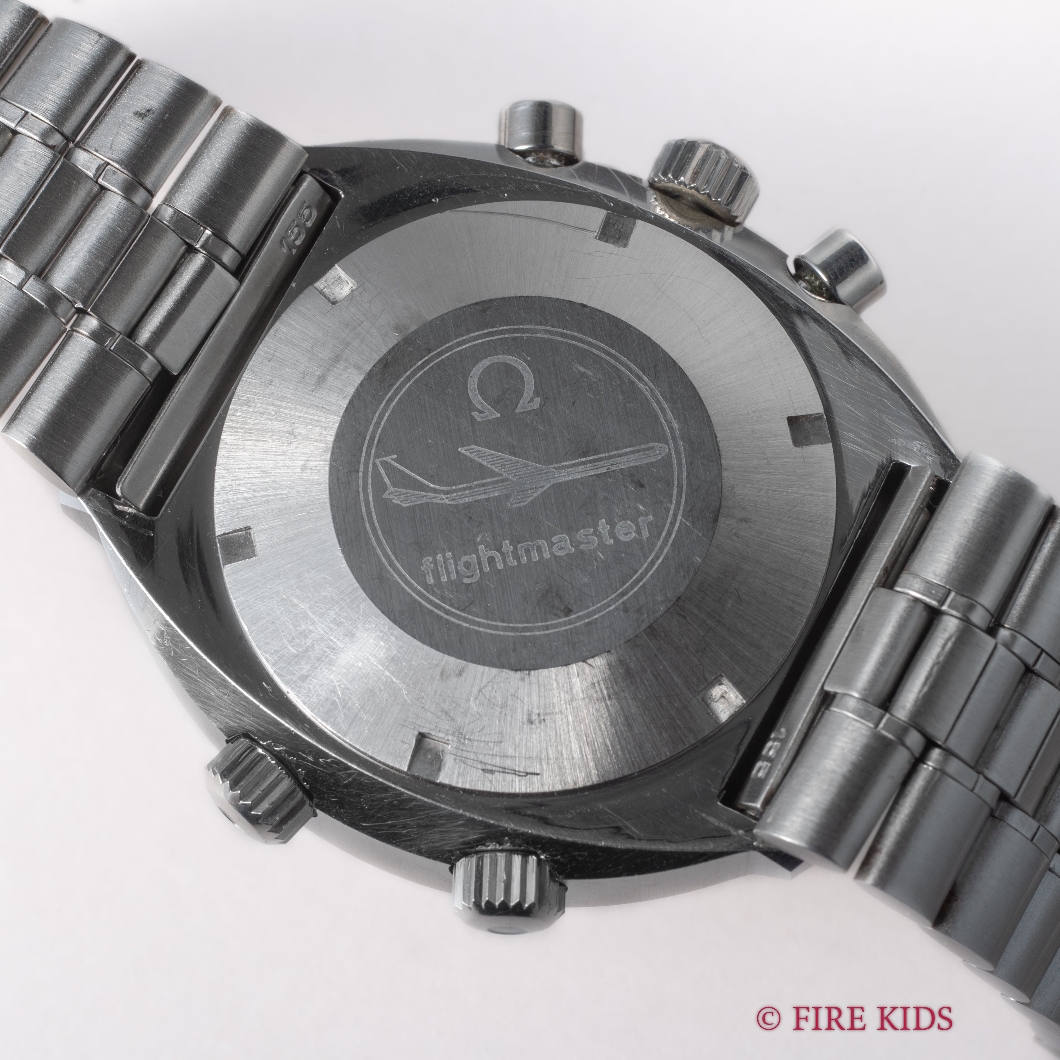 オメガ フライトマスター 後期型 1972年製 Ref.145.026 手巻クロノグラフ Cal.911 オレンジ針 純正ブレス