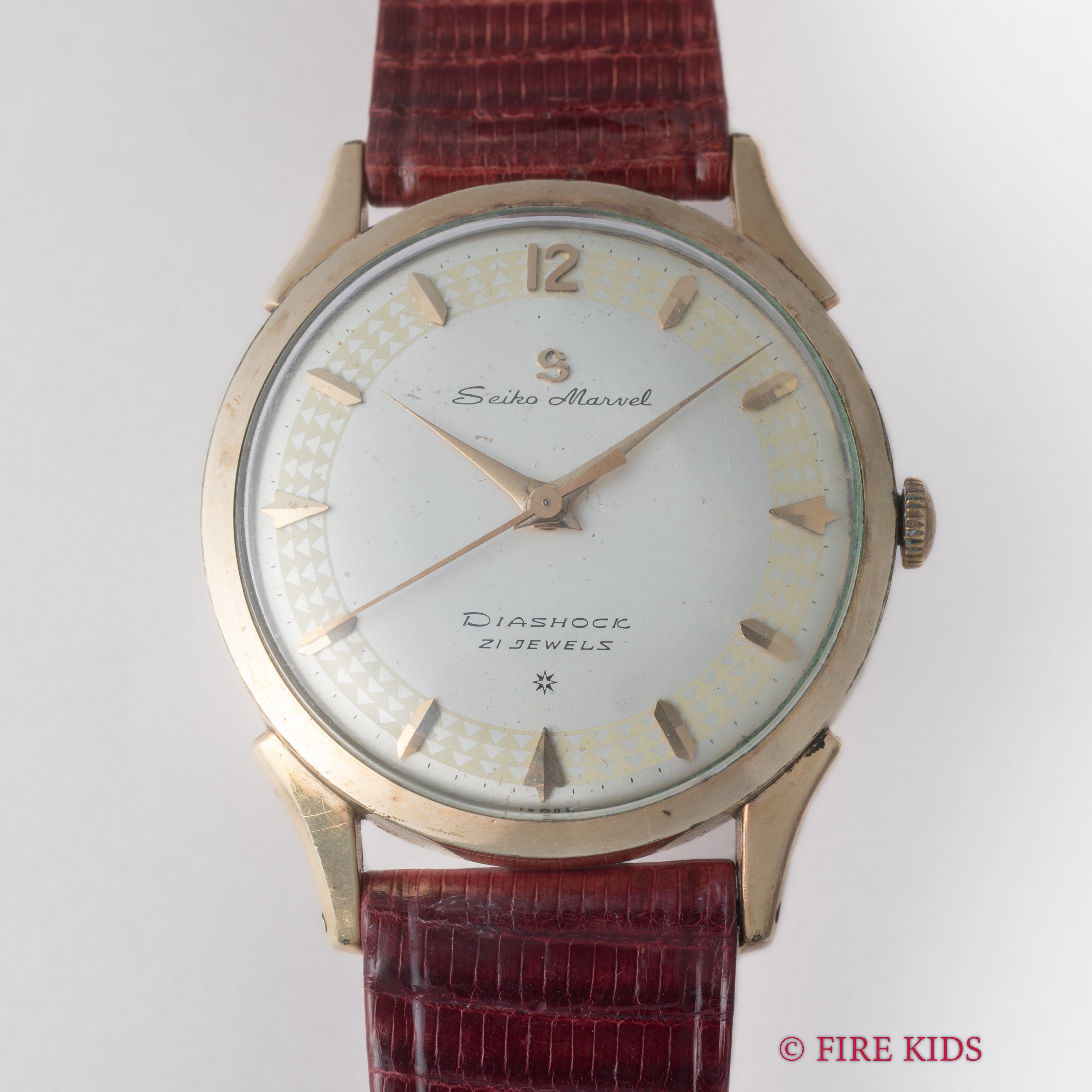 セイコー マーベル SDツートンダイヤル 1958年製 21石手巻 Ref.14052M 金張りケース