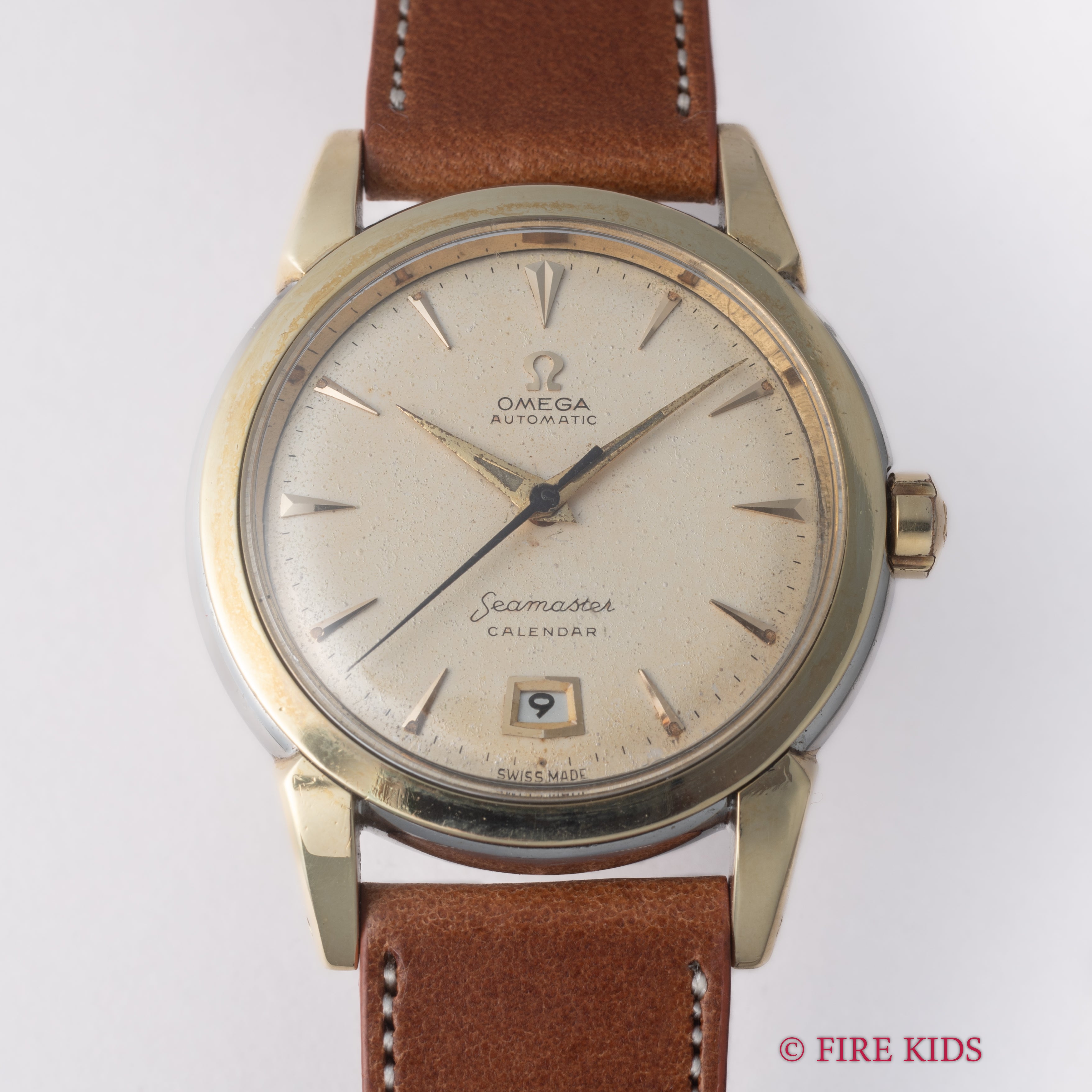 オメガ シーマスター カレンダー ハーフローター トップゴールド 1950