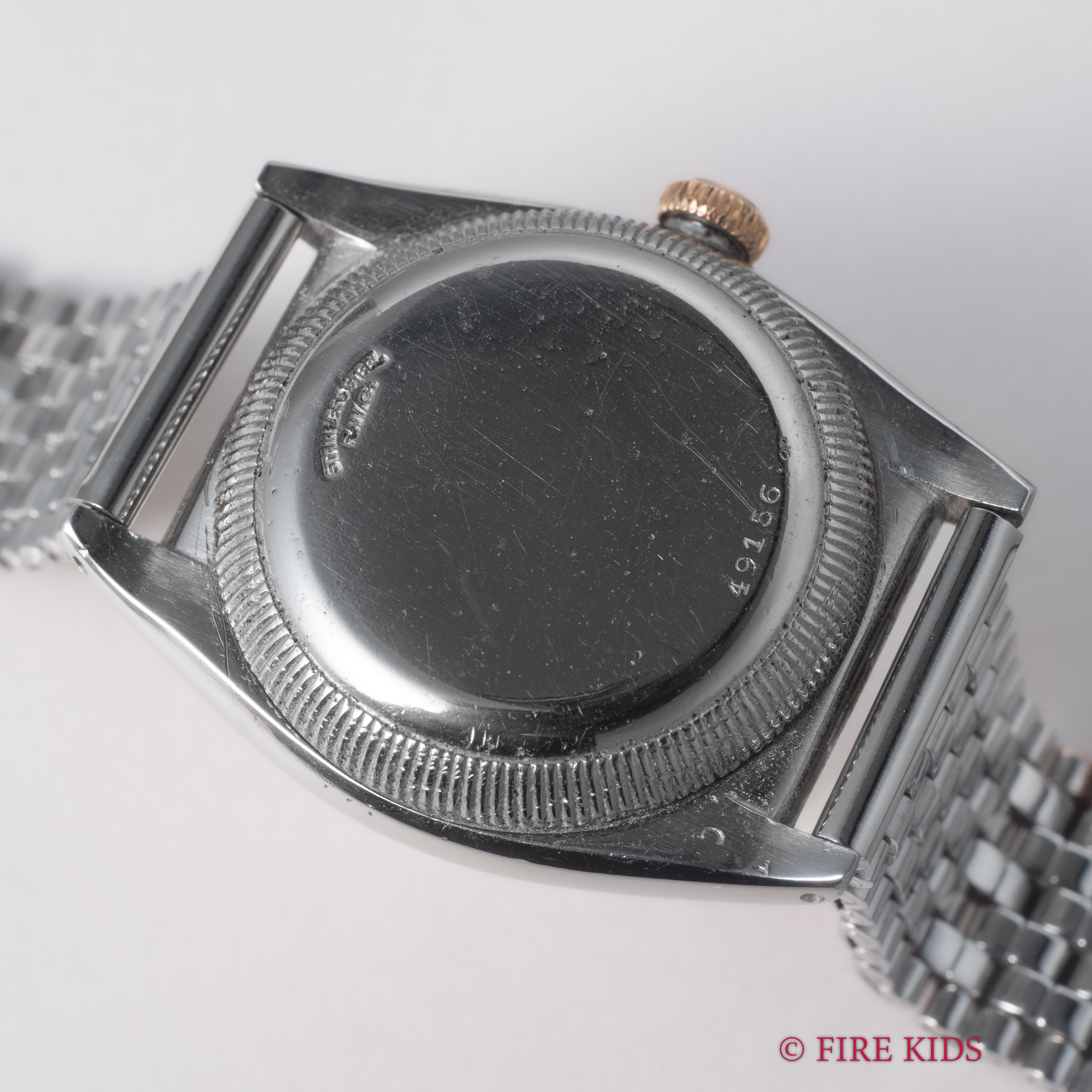 ロレックス バブルバック PGコンビ 1938年製 飛びアラビアダイヤルダイヤル 社外コンビブレス