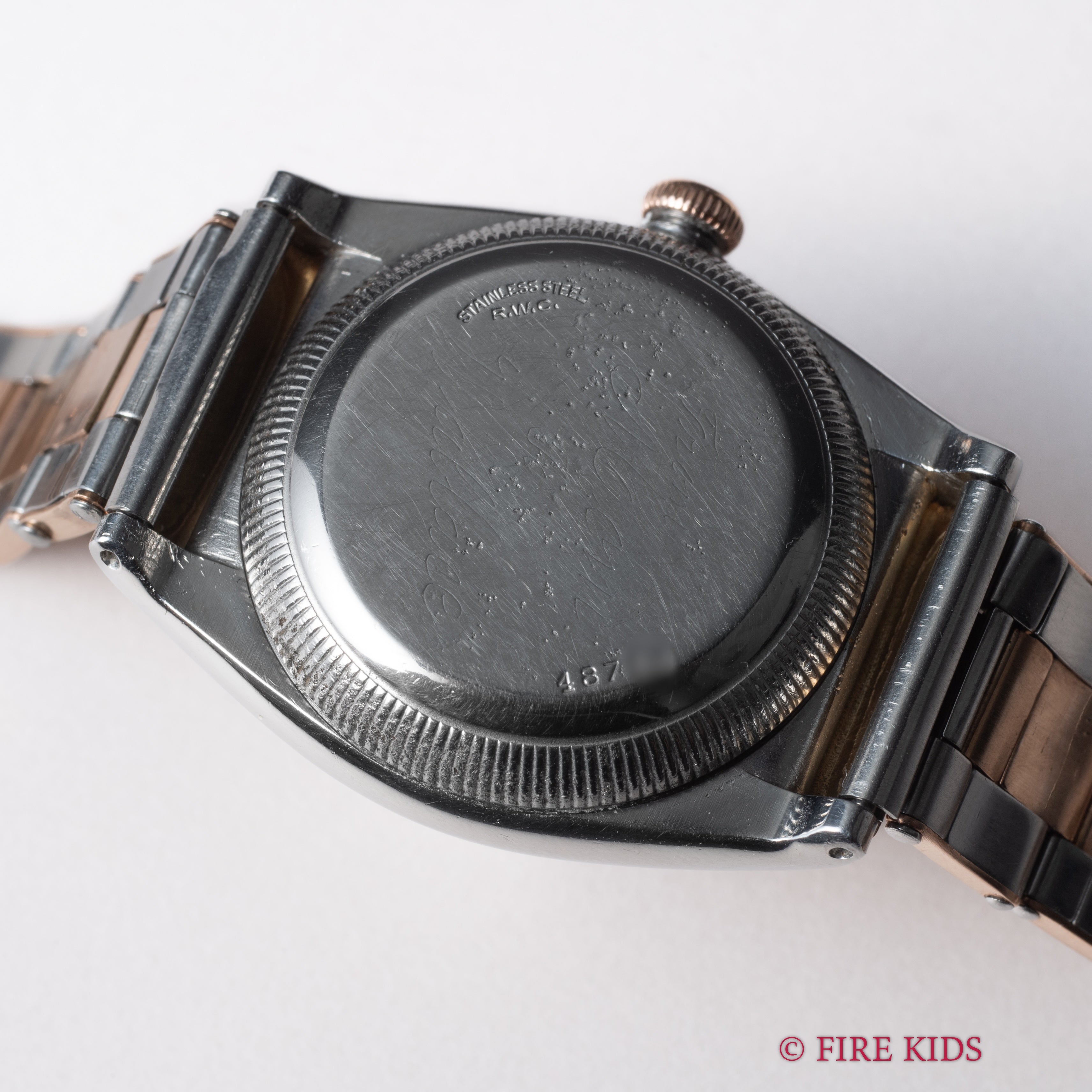 ロレックス バブルバック フーテッド ピンクゴールドコンビ 1940年代製 飛びアラビアダイヤル 純正コンビブレス