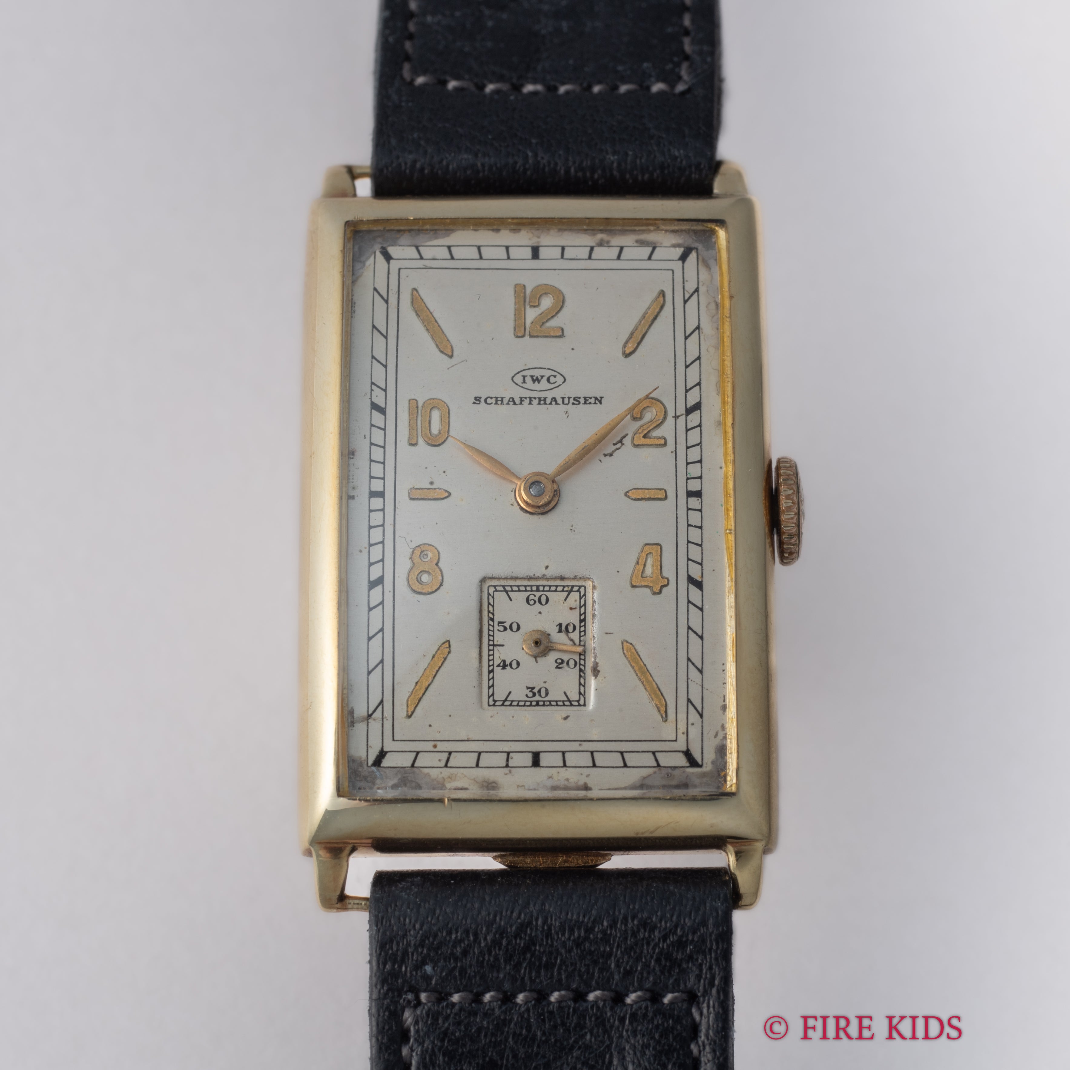 IWC 1933年製 Cal.87搭載 14金無垢レクタンギュラーケース 飛びアラビアダイヤル