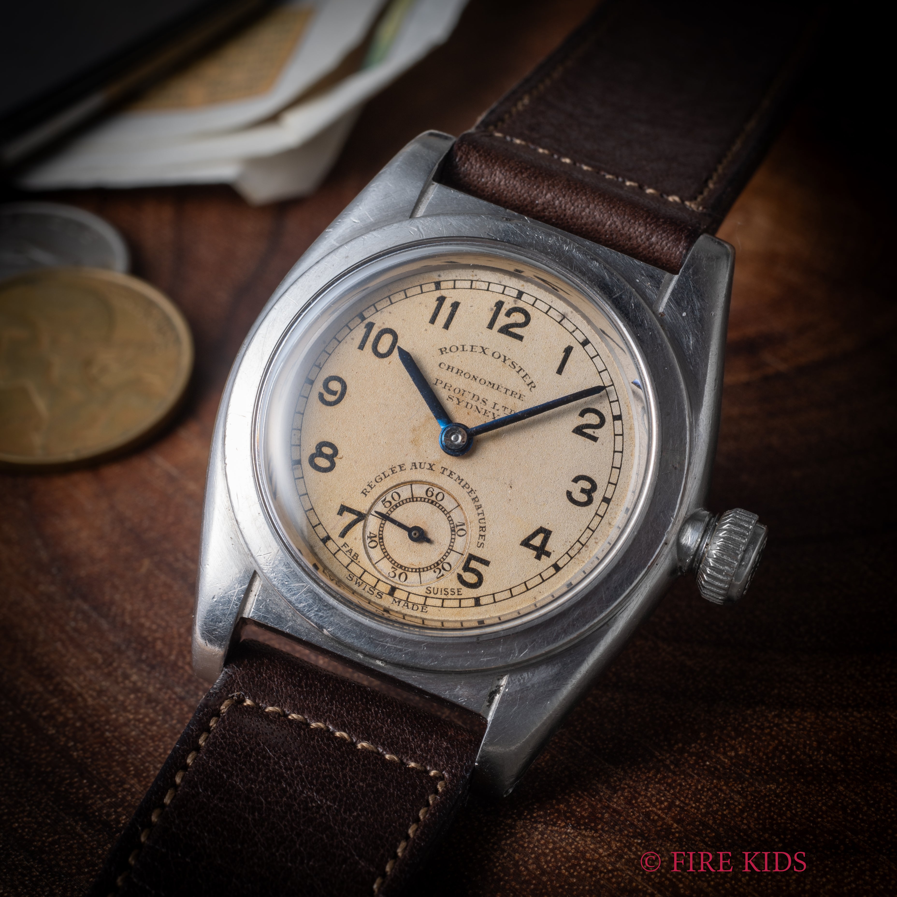ロレックス オイスター フラットバック 1939年製 Ref.2765 手巻き スモールセコンド