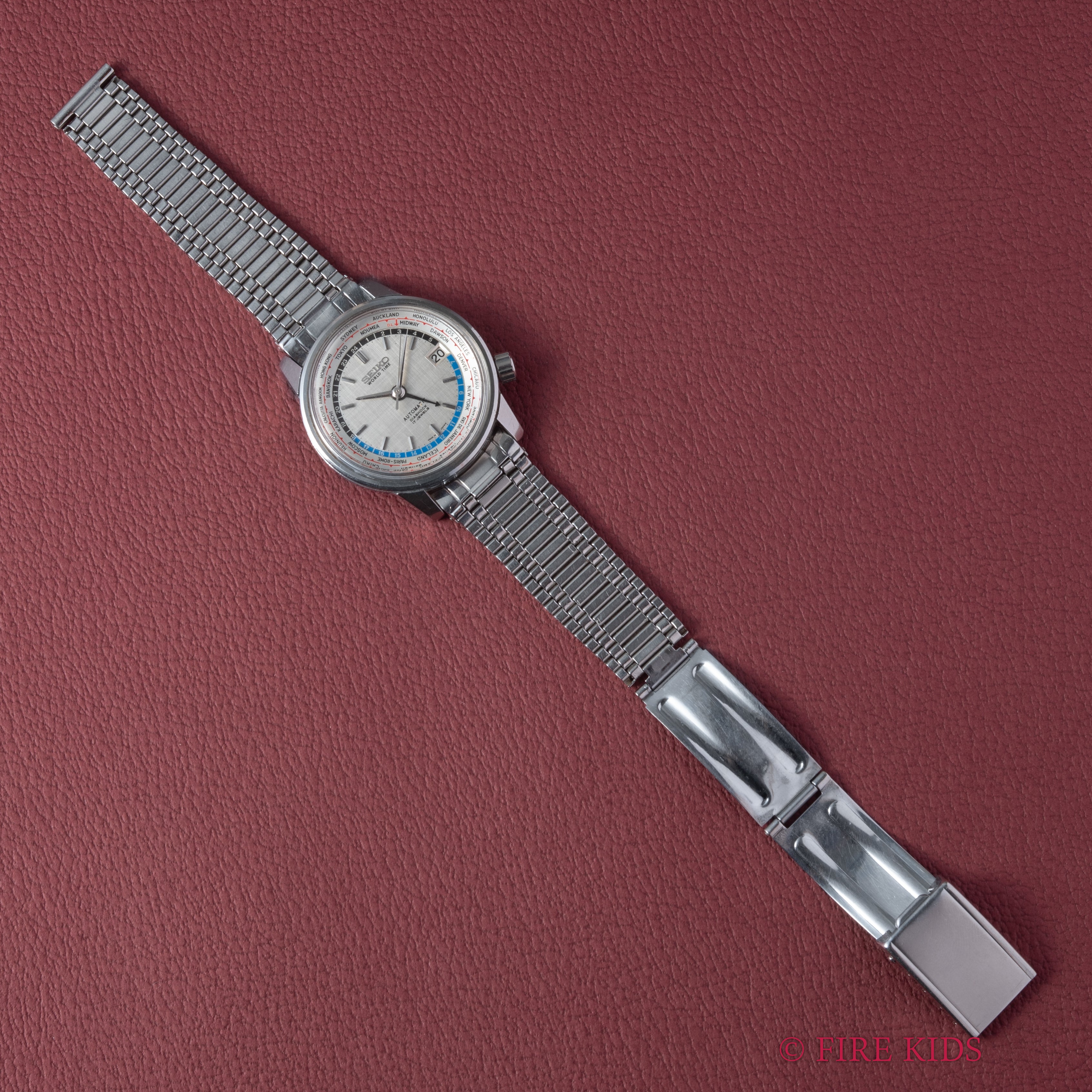 セイコー ワールドタイム ファーストモデル 1964年製 Ref.6217-7000 聖火マーク 純正ブレス