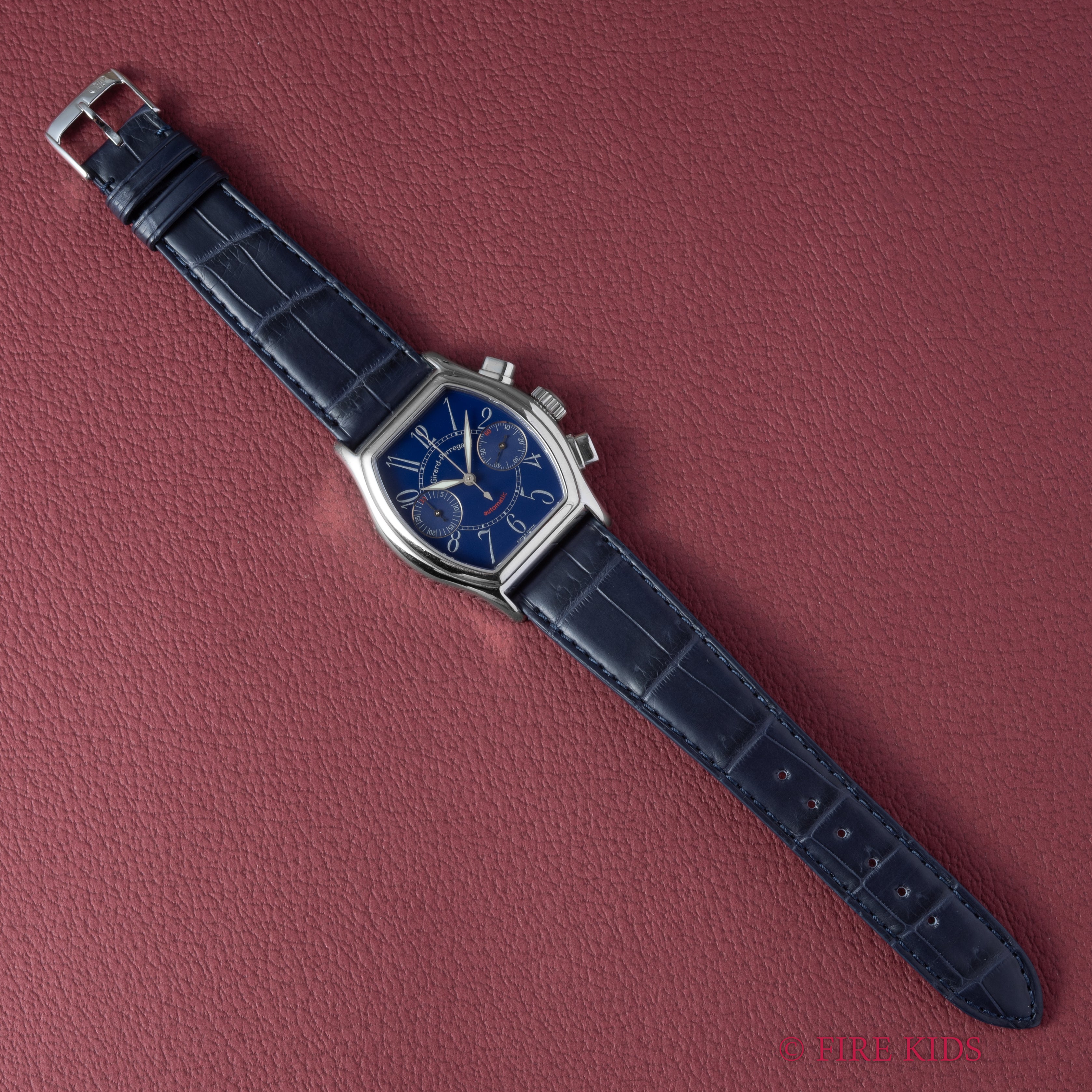 ジラールペルゴ リシュビル ブルーアラビアダイヤル 1990年代製 自動巻クロノグラフ