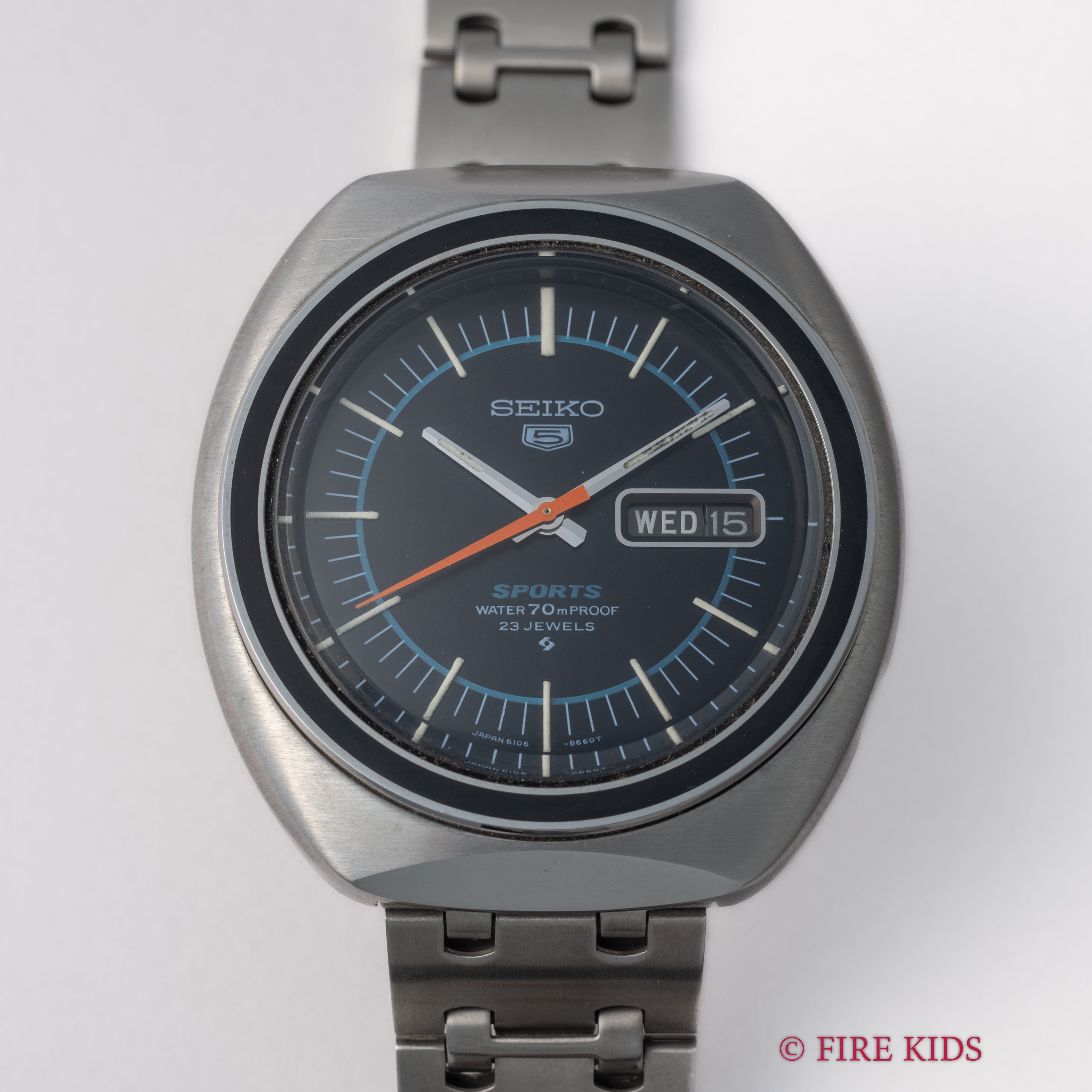 セイコー 5スポーツ 1970年製 Ref.6106-8560 純正ブレス タグ付き 自動巻き