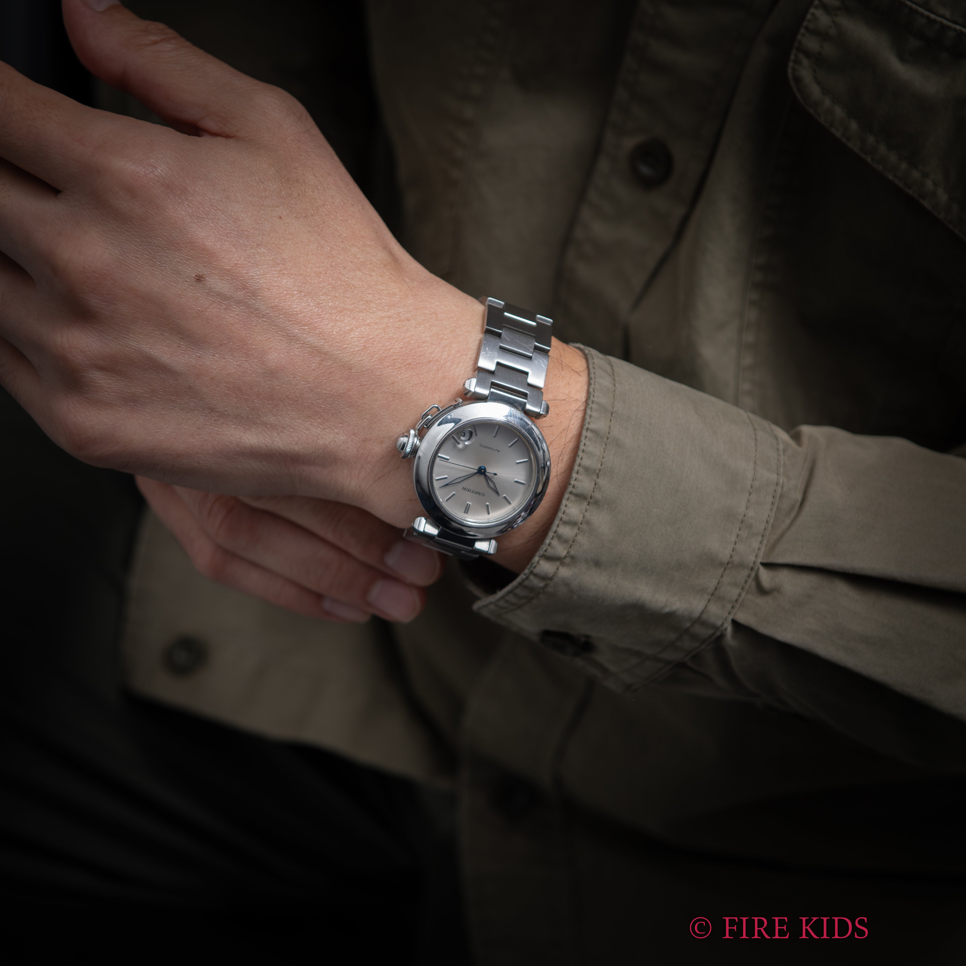 カルティエ パシャC初期型 1990年代製 Ref.2324 シルバーダイヤル 自動巻 純正ブレス