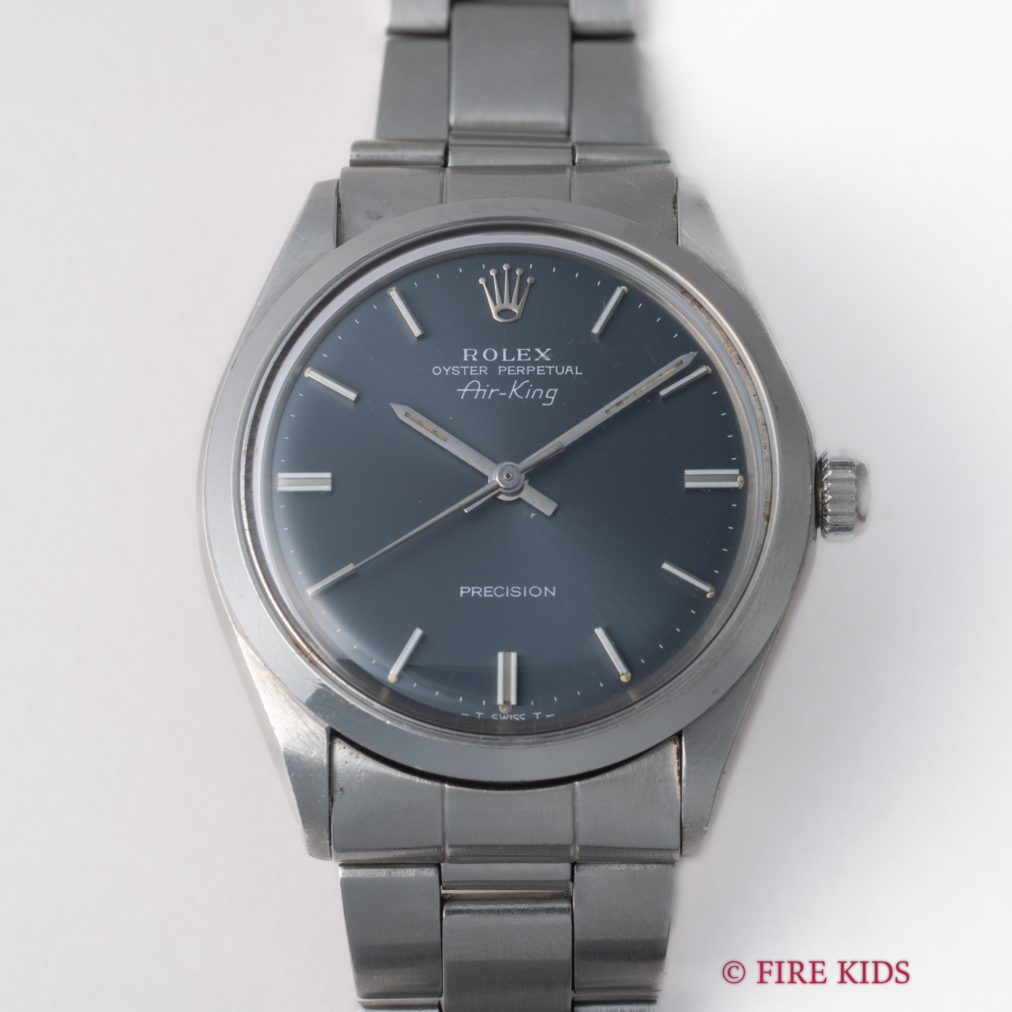 ロレックス エアキング 1971年製 Ref.5500 自動巻 ブルーグレーダイヤル 純正巻きオイスターブレス