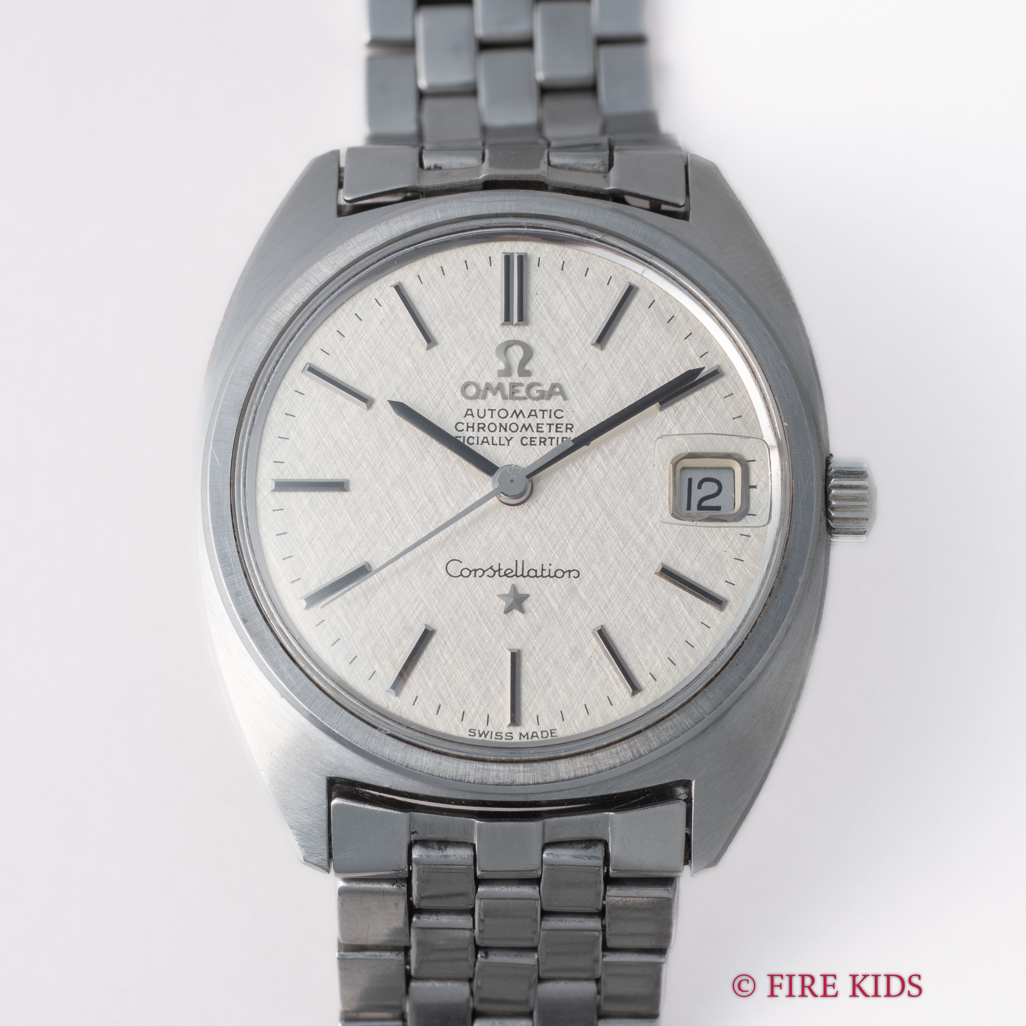 オメガ コンステレーション 1969年製 Ref.168.017SP ジェンタ前期型 リネンダイヤル クロノメーター自動巻 純正ブレス