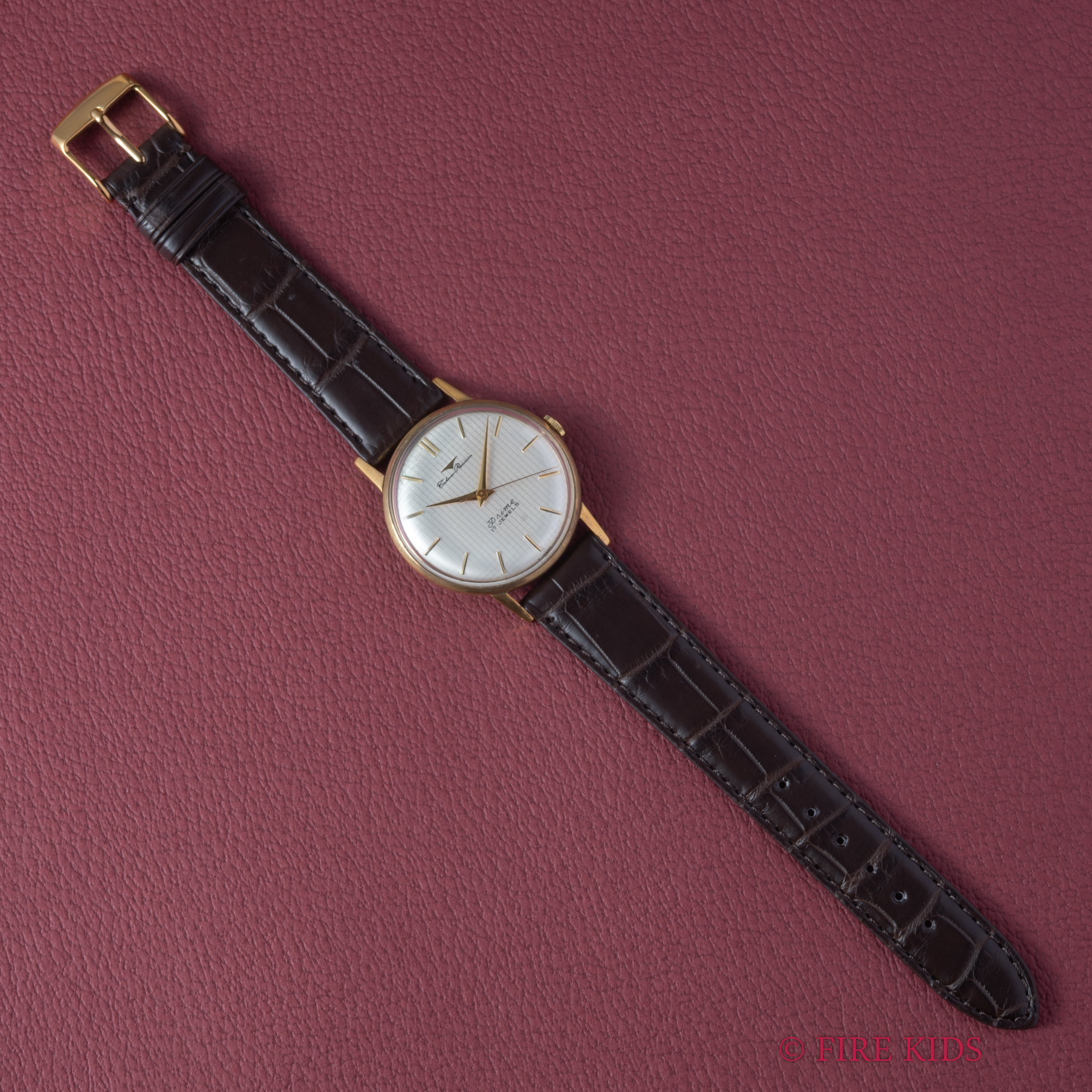 タカノ プレシジョン プライム Ref.10069 1950年代製 手巻き GPケース 格子柄文字盤