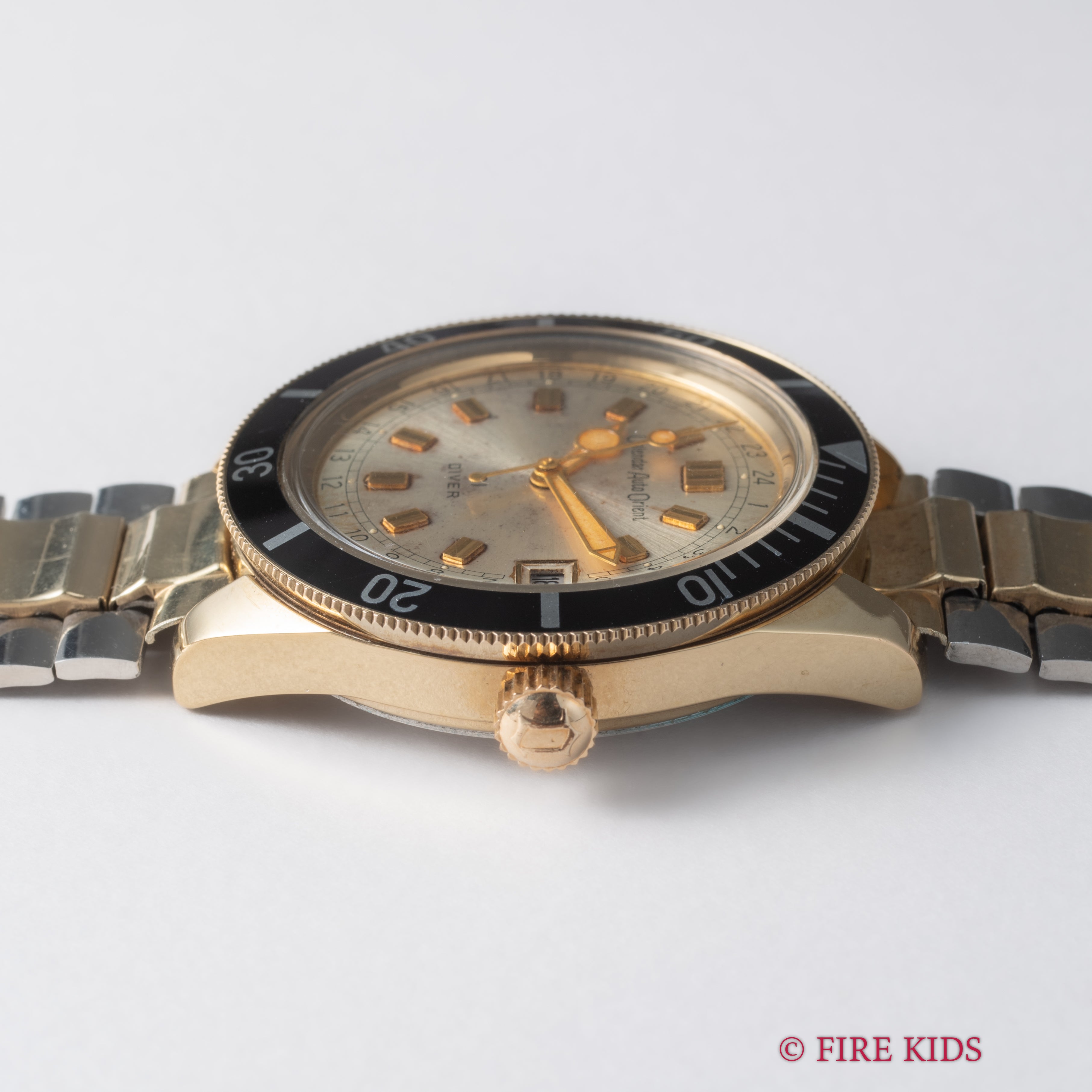 オリエント カレンダーオート21ダイバー 1960年代製 金張りケース 自動巻 純正コンビブレス