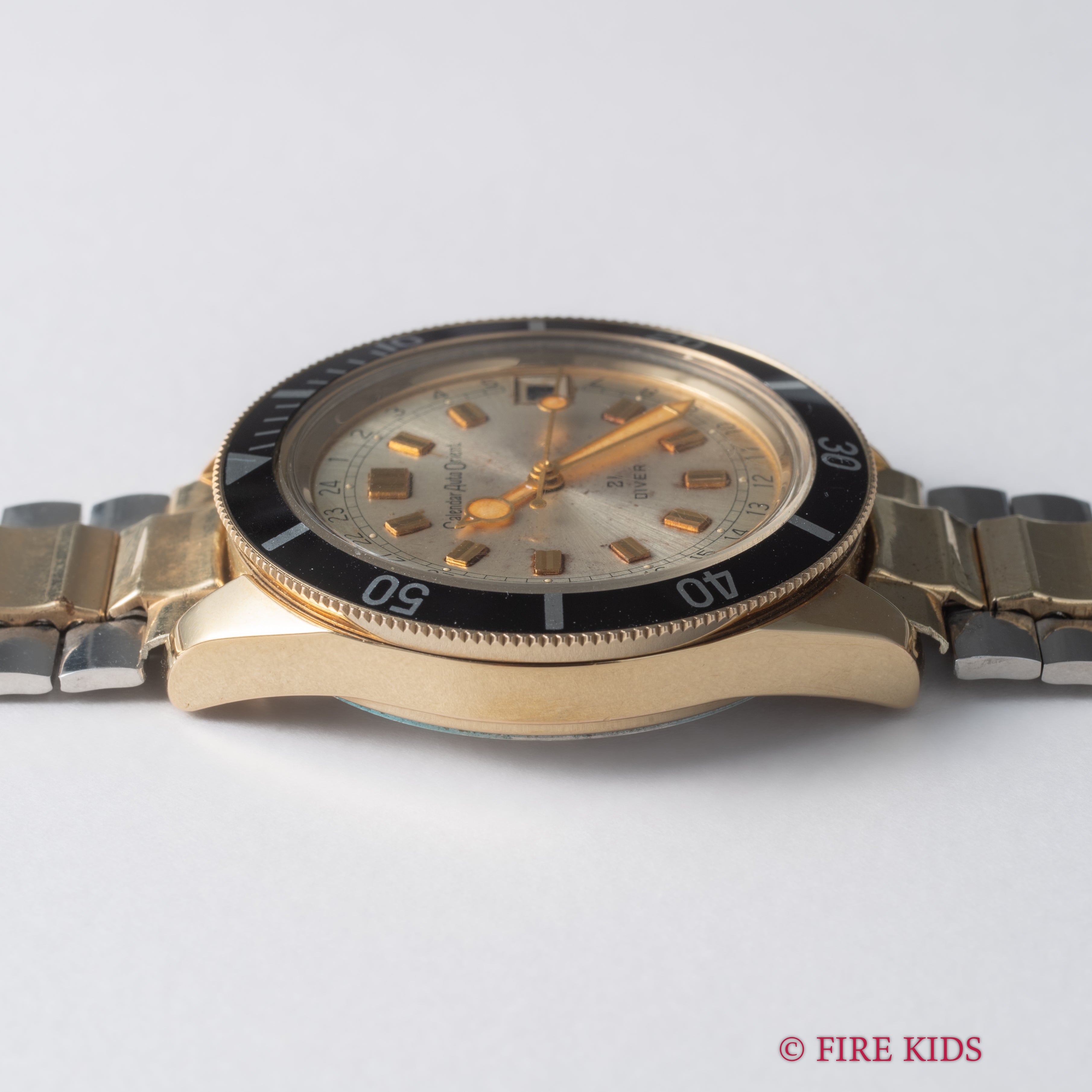 オリエント カレンダーオート21ダイバー 1960年代製 金張りケース 自動巻 純正コンビブレス